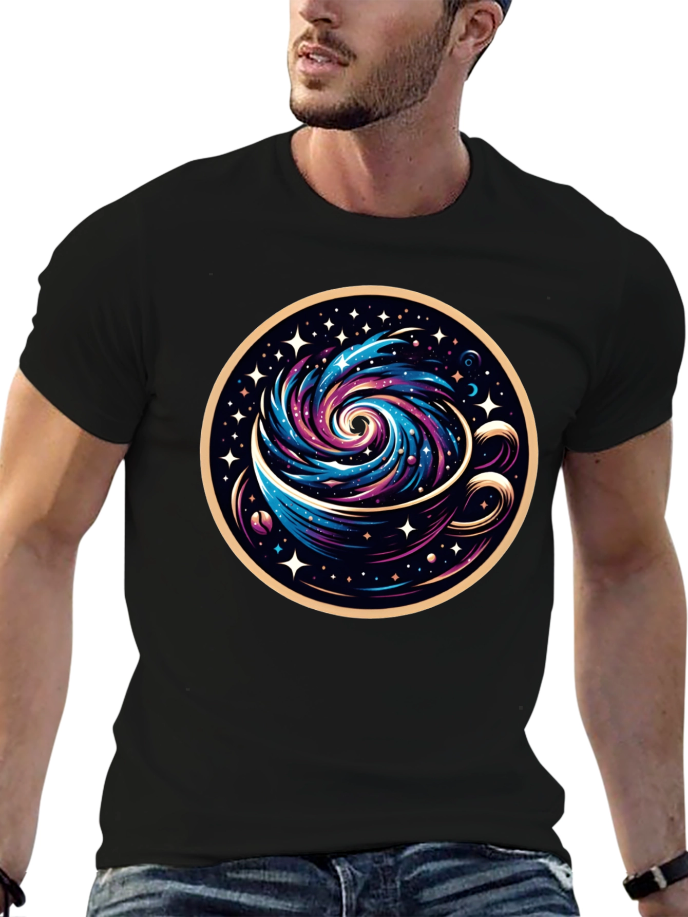 Galaxy Coffee Tee - Cosmic Brew Graphic T-Shirt