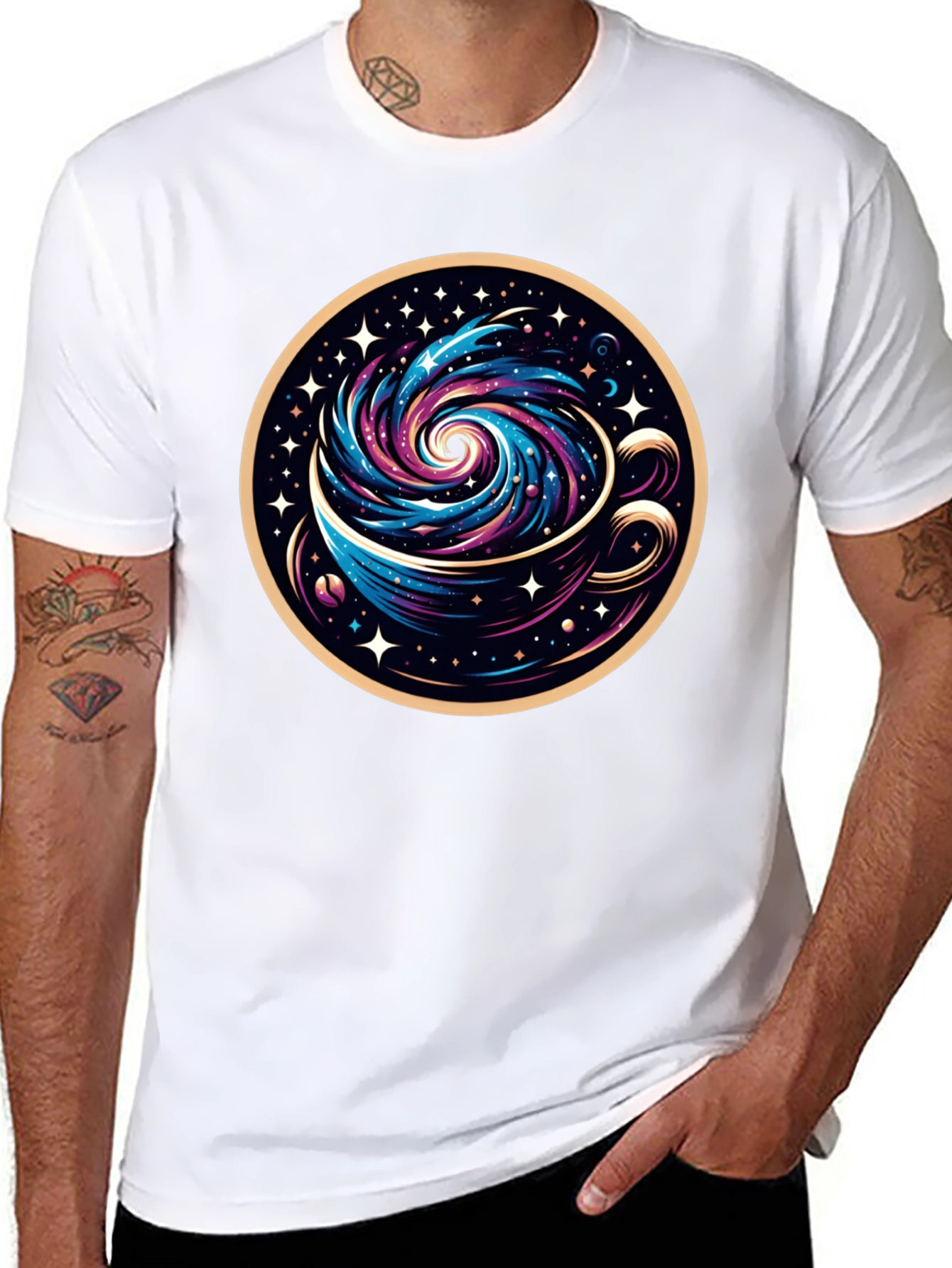 Galaxy Coffee Tee - Cosmic Brew Graphic T-Shirt