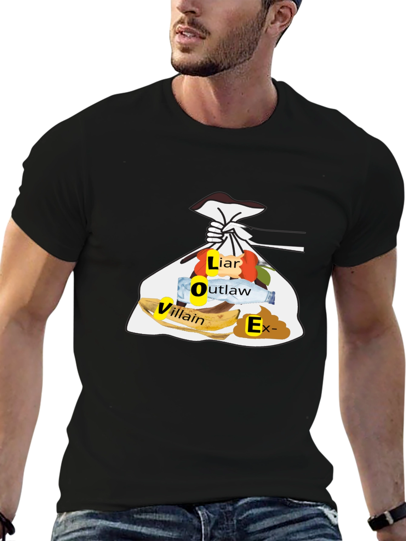 Trashy LOVER Funny T-Shirt - Mens Black Tee