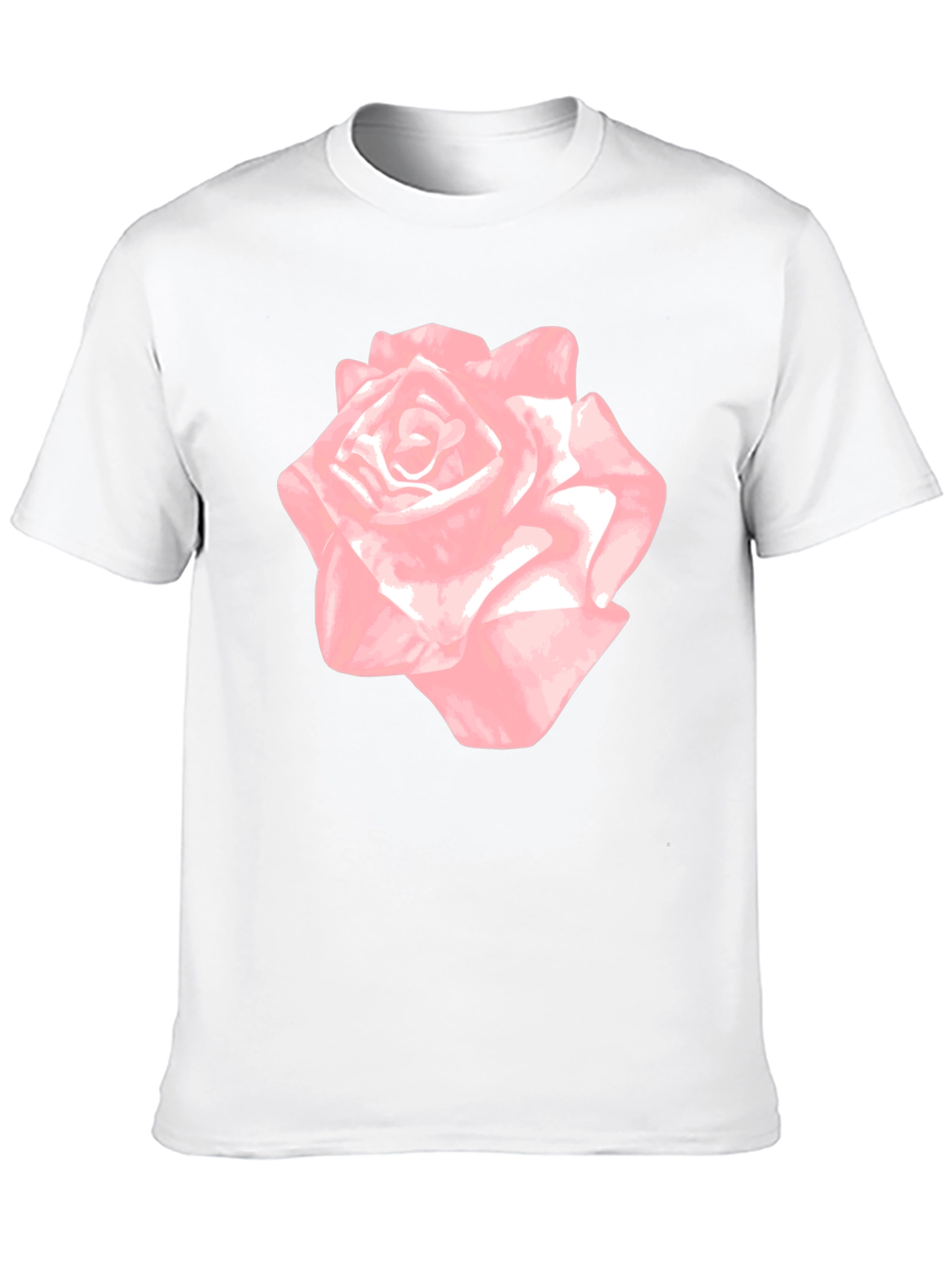 Pink Rose Graphic Black T-Shirt