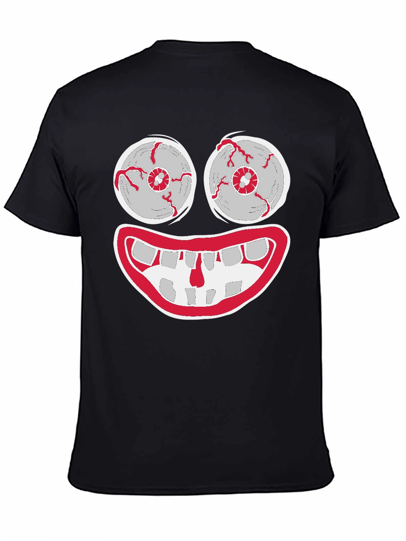 Creepy Cartoon Face Graphic Tee - Halloween Shirt