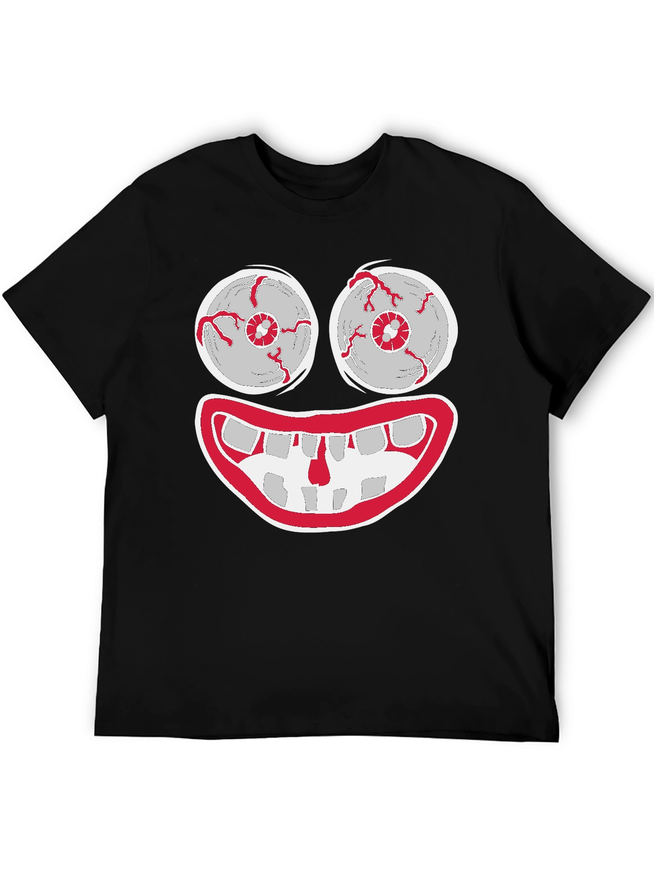 Creepy Cartoon Face Graphic Tee - Halloween Shirt
