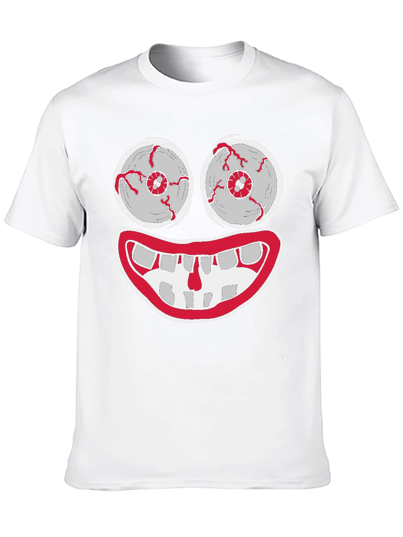 Creepy Cartoon Face Graphic Tee - Halloween Shirt