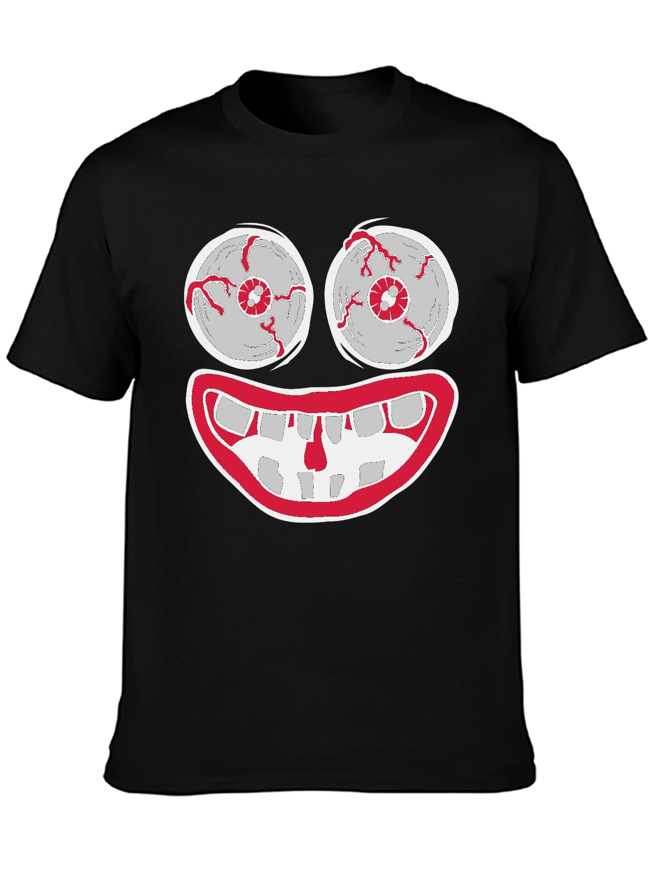 Creepy Cartoon Face Graphic Tee - Halloween Shirt