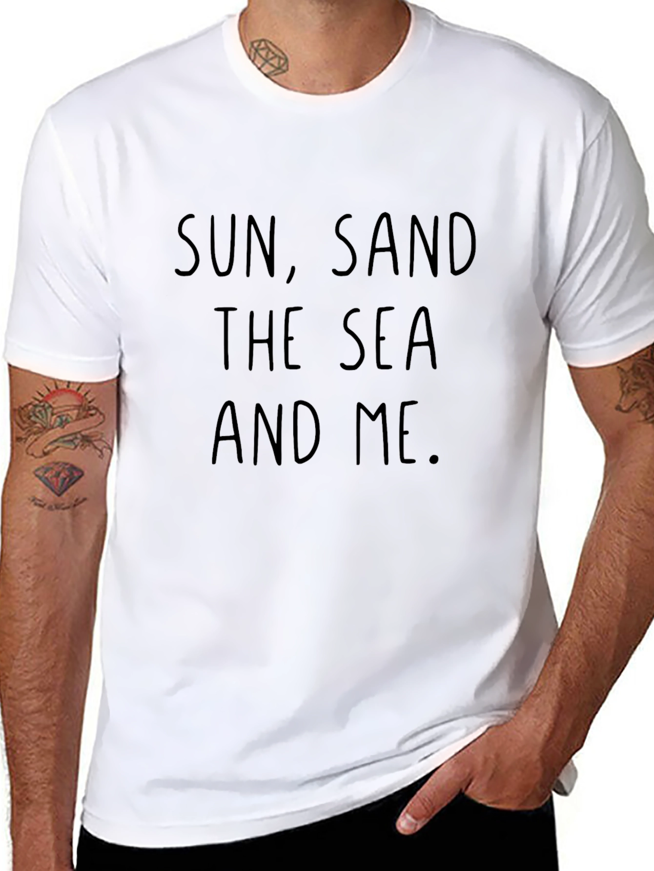 Sun Sand Sea and Me Black T-Shirt