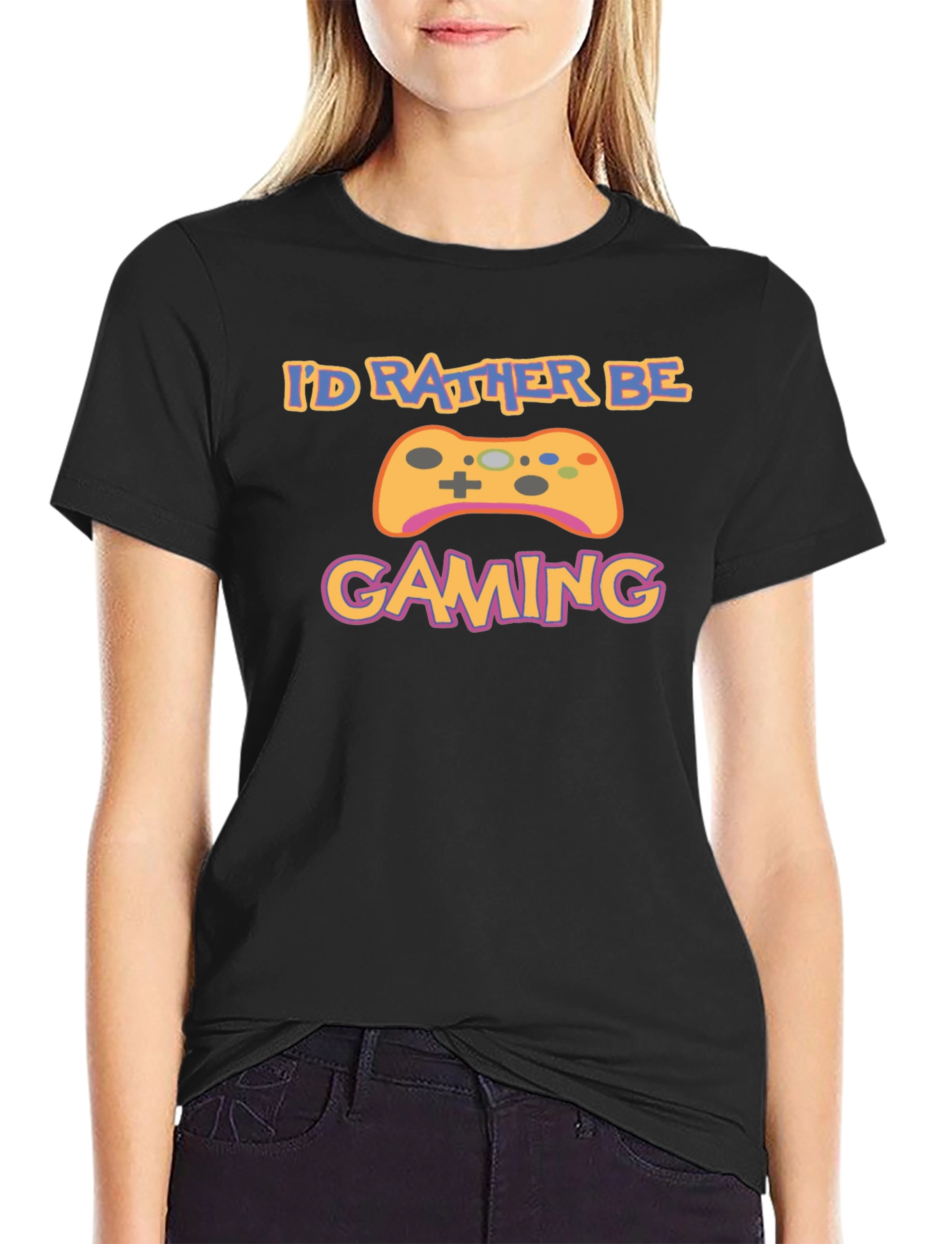 Id Rather Be Gaming Black T-Shirt