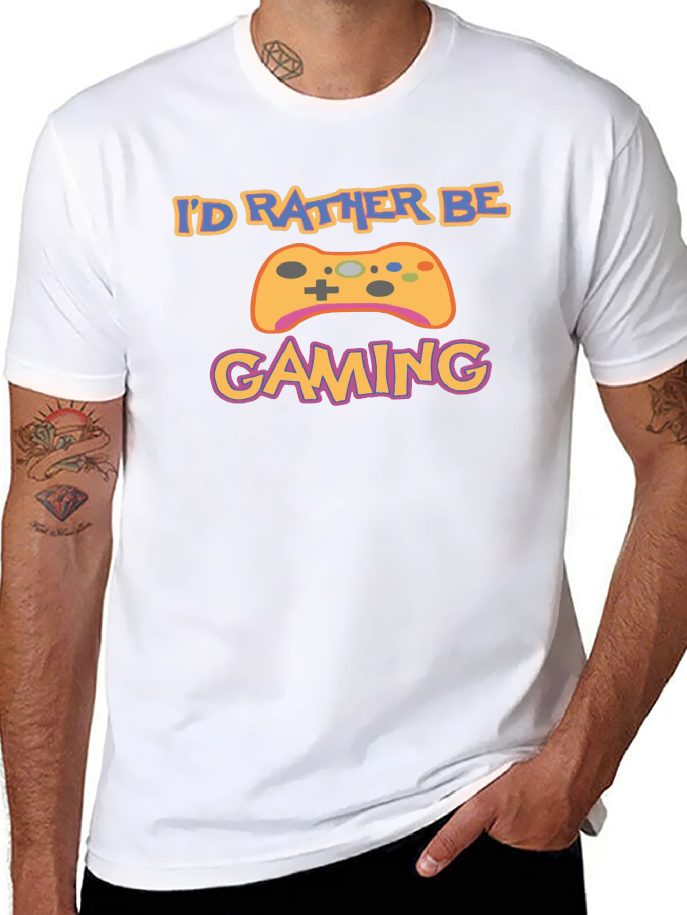 Id Rather Be Gaming Black T-Shirt