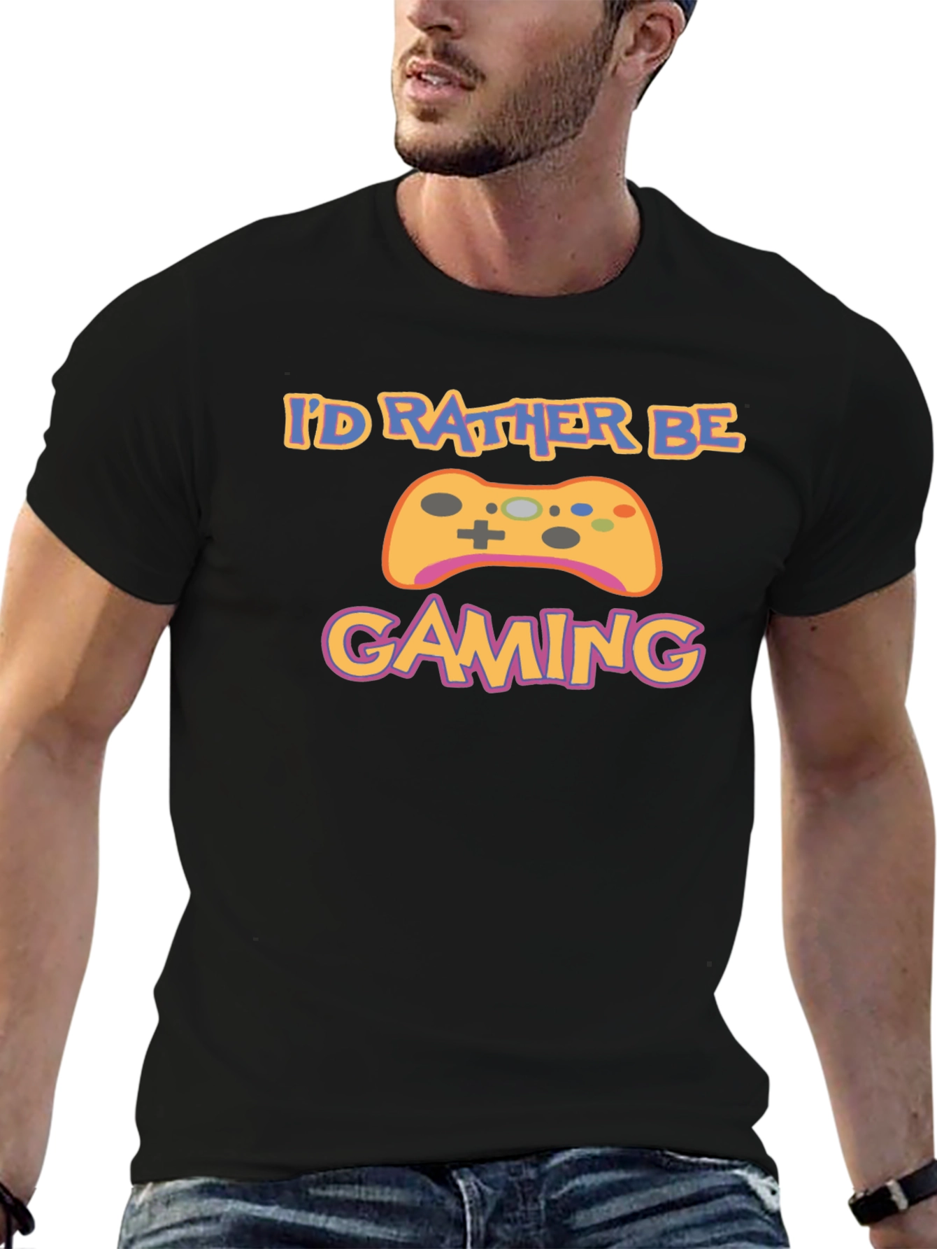Id Rather Be Gaming Black T-Shirt