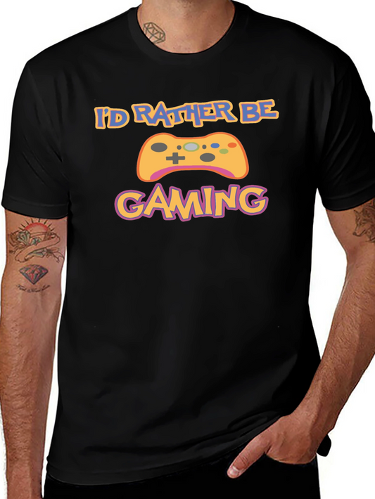 Id Rather Be Gaming Black T-Shirt
