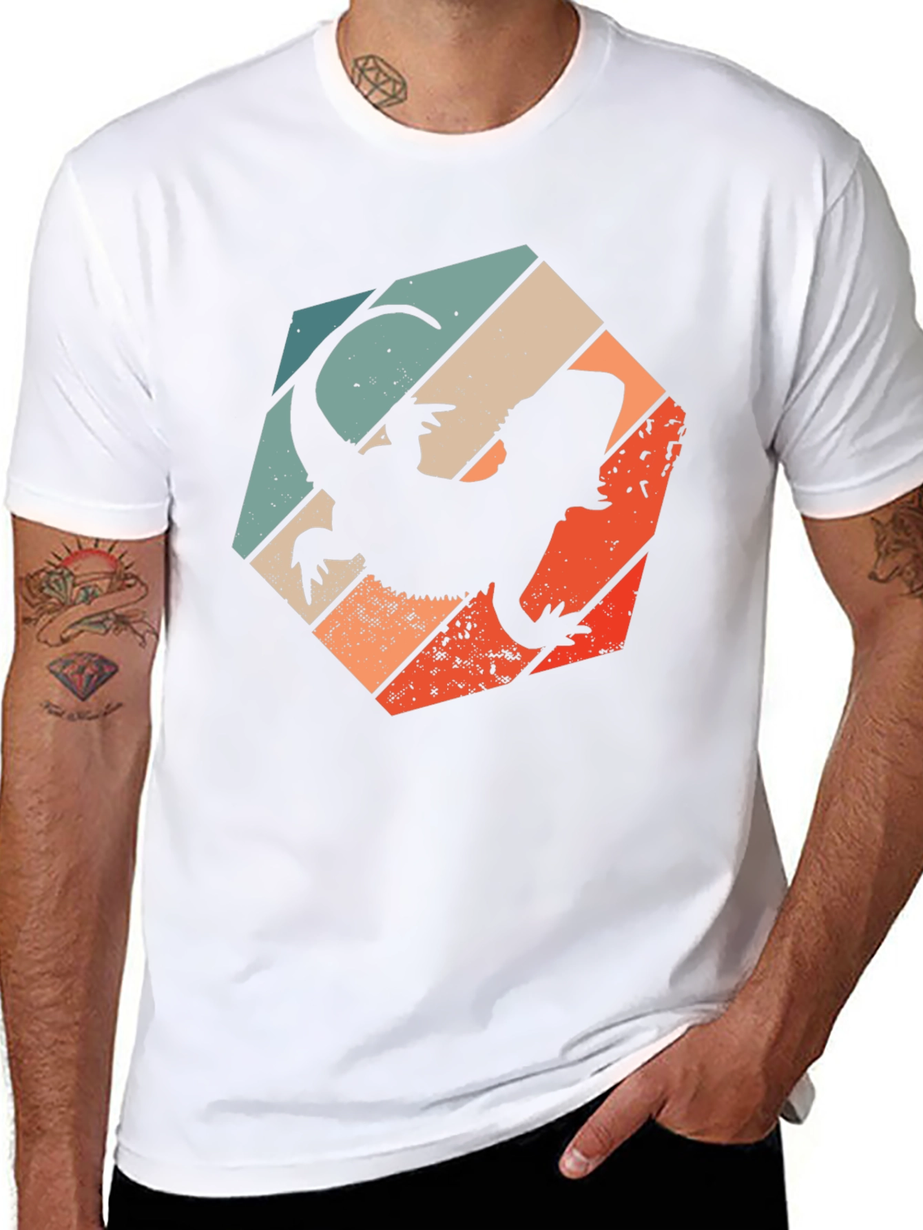 Retro Bearded Dragon Silhouette T-Shirt