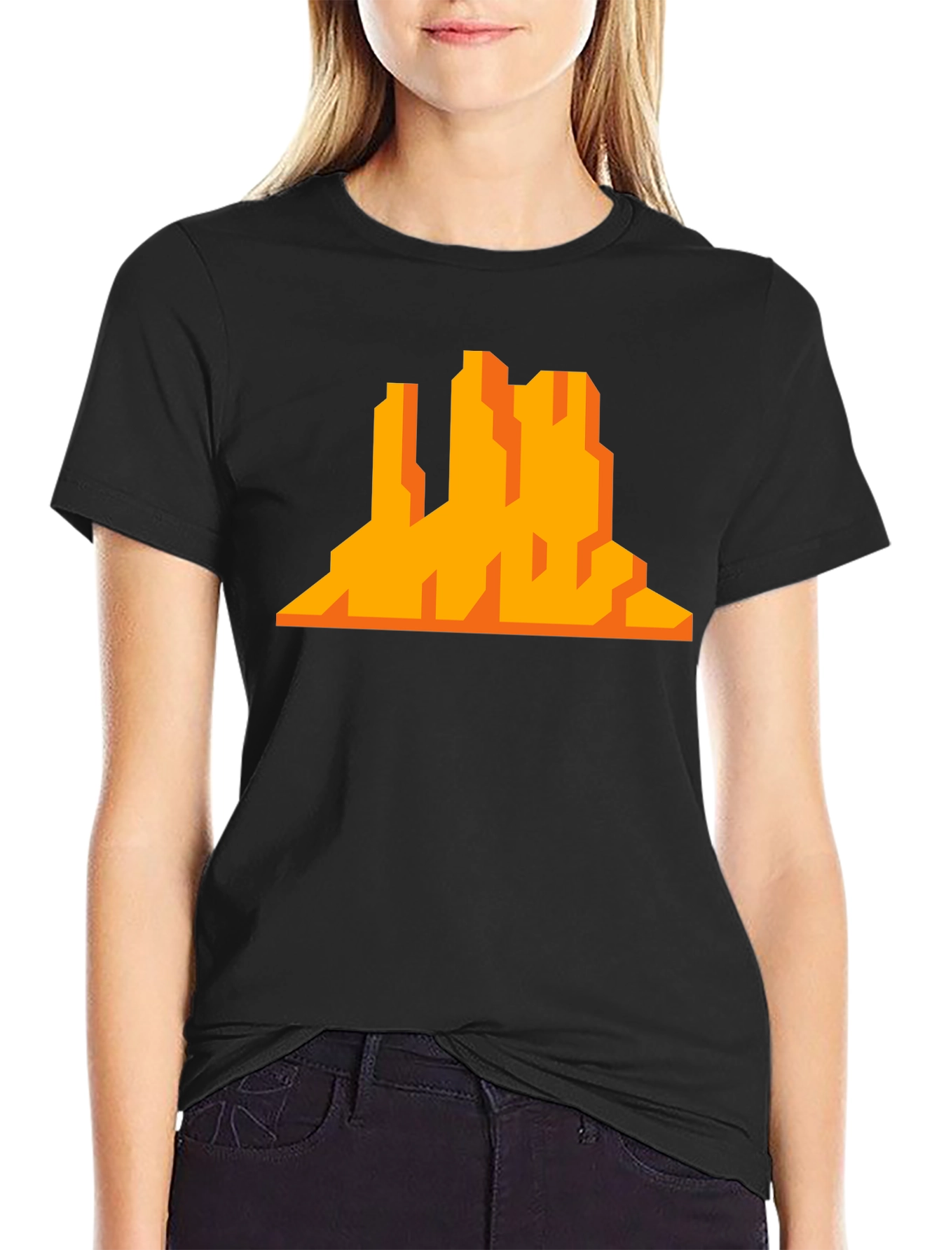 Pixelated Desert Mountain Graphic Tee