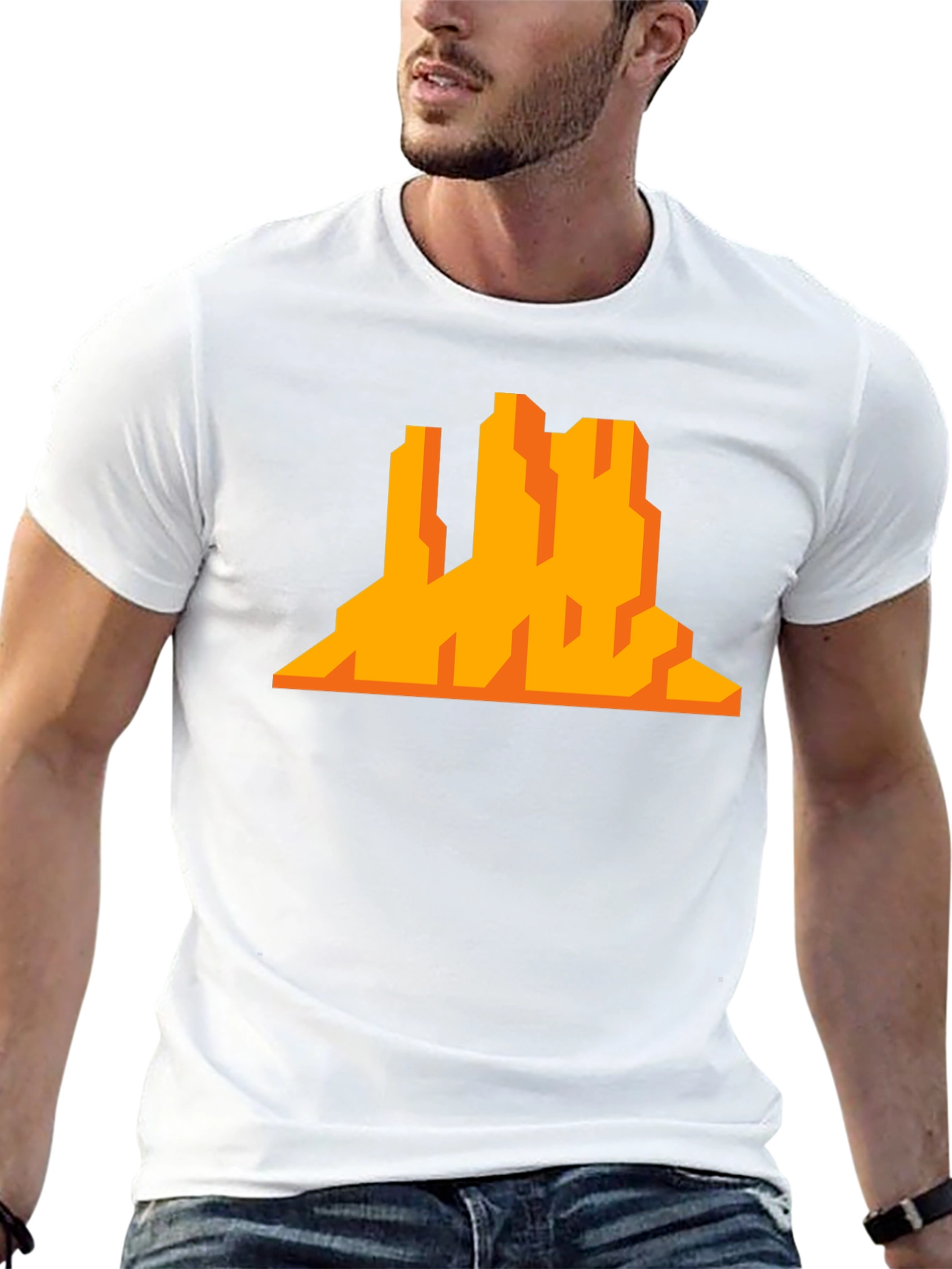 Pixelated Desert Mountain Graphic Tee
