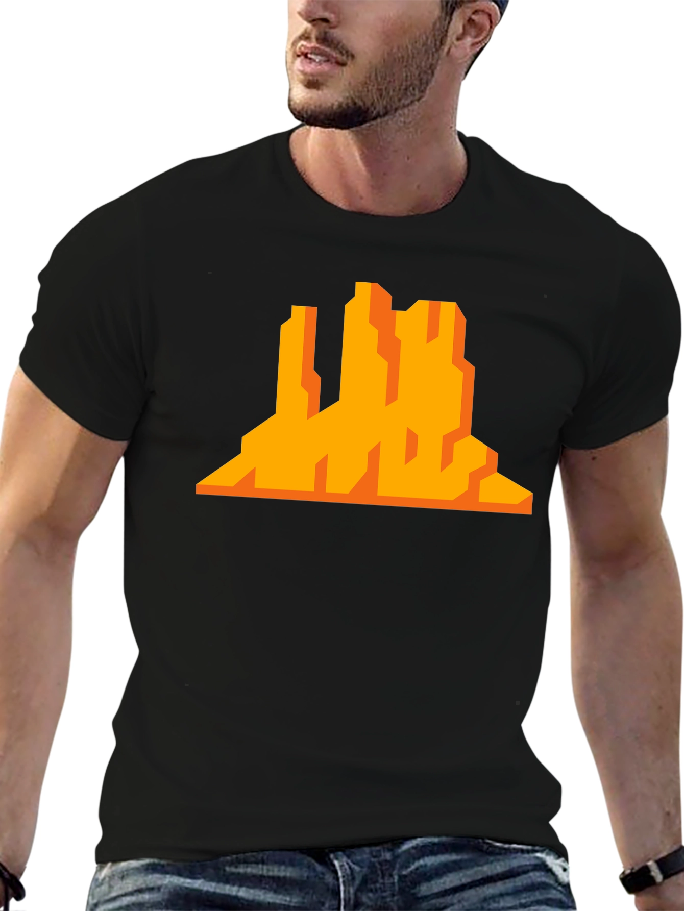 Pixelated Desert Mountain Graphic Tee