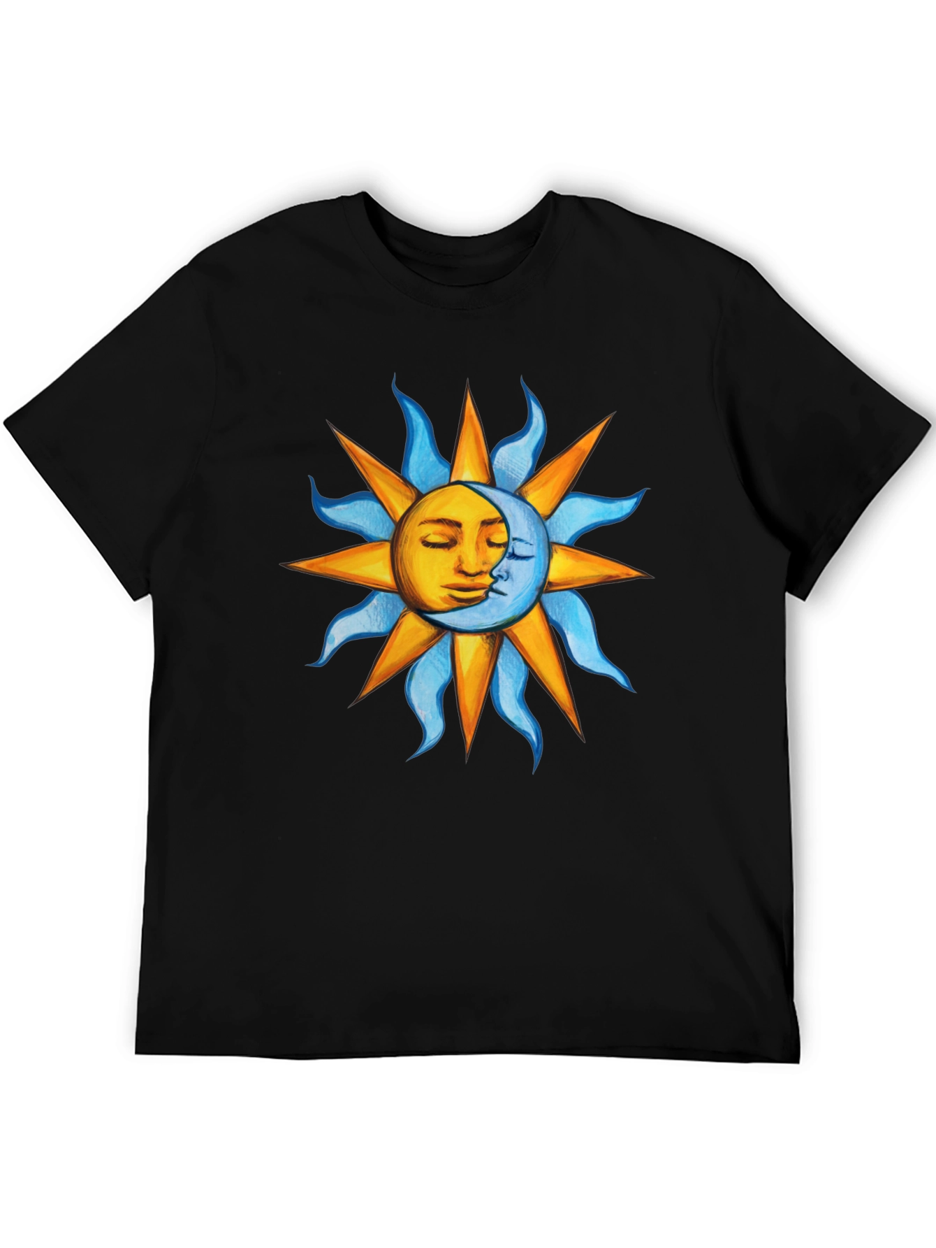 Celestial Sun and Moon Graphic T-Shirt