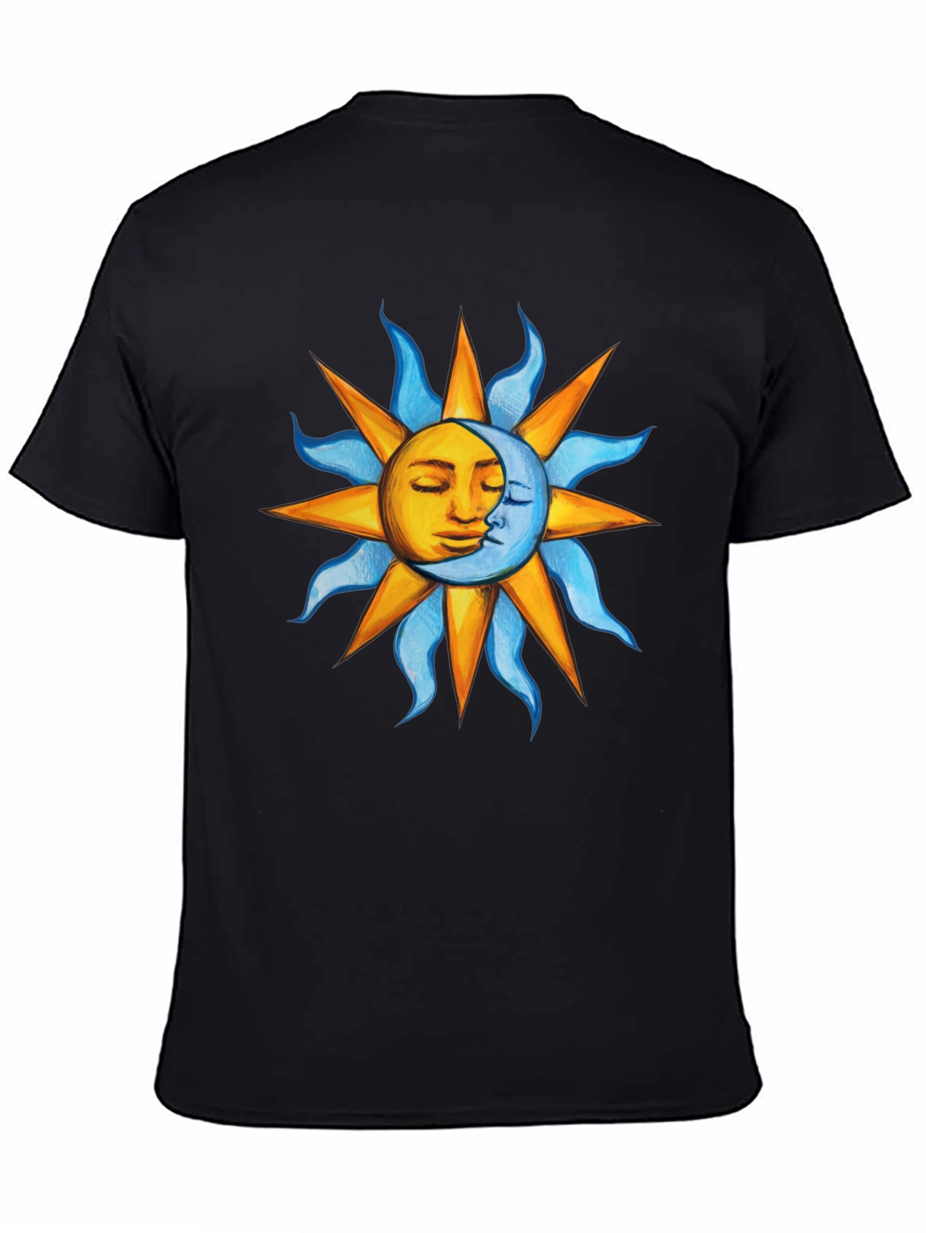 Celestial Sun and Moon Graphic T-Shirt