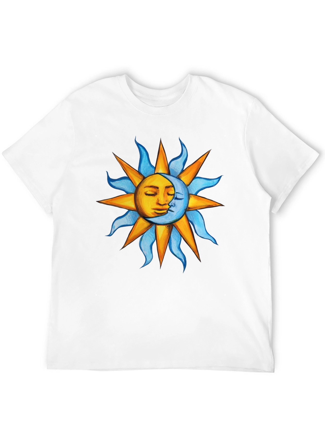 Celestial Sun and Moon Graphic T-Shirt