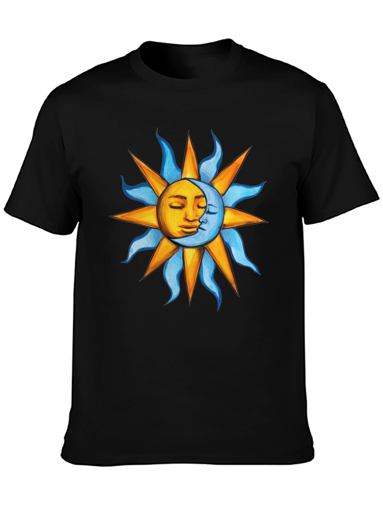 Celestial Sun and Moon Graphic T-Shirt