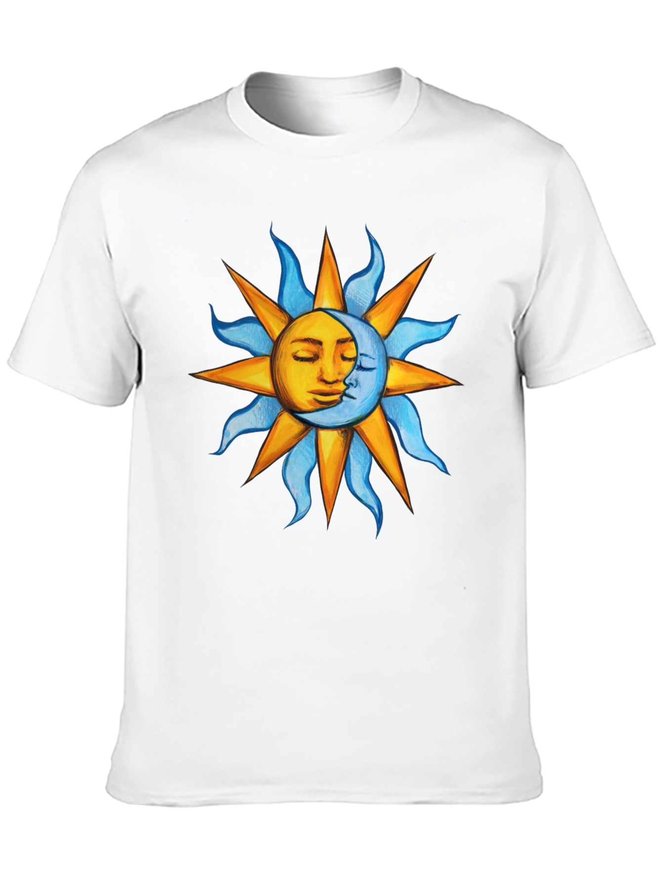 Celestial Sun and Moon Graphic T-Shirt