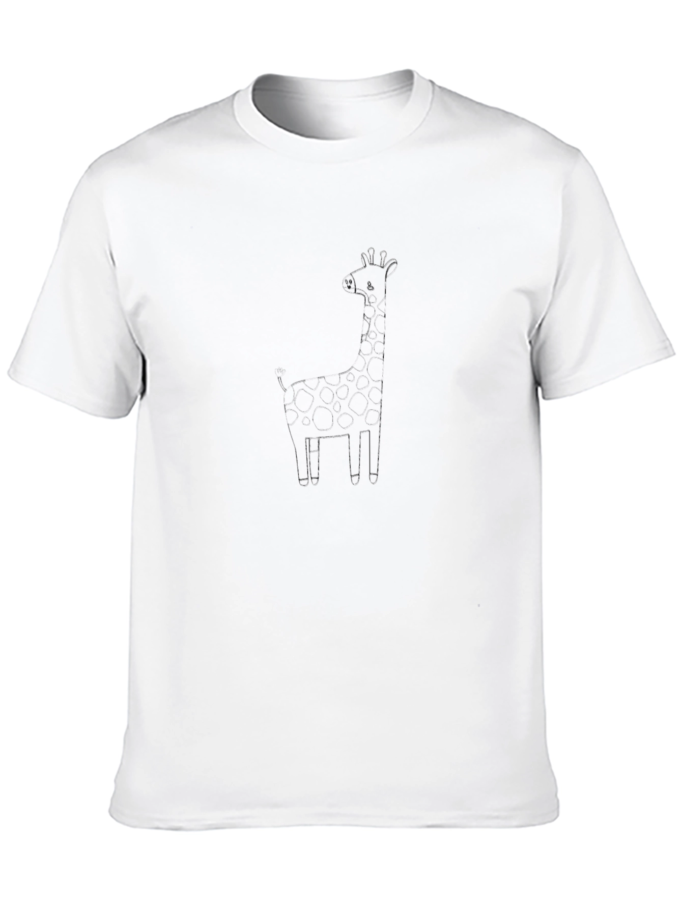 Simple Giraffe Graphic T-Shirt - Black