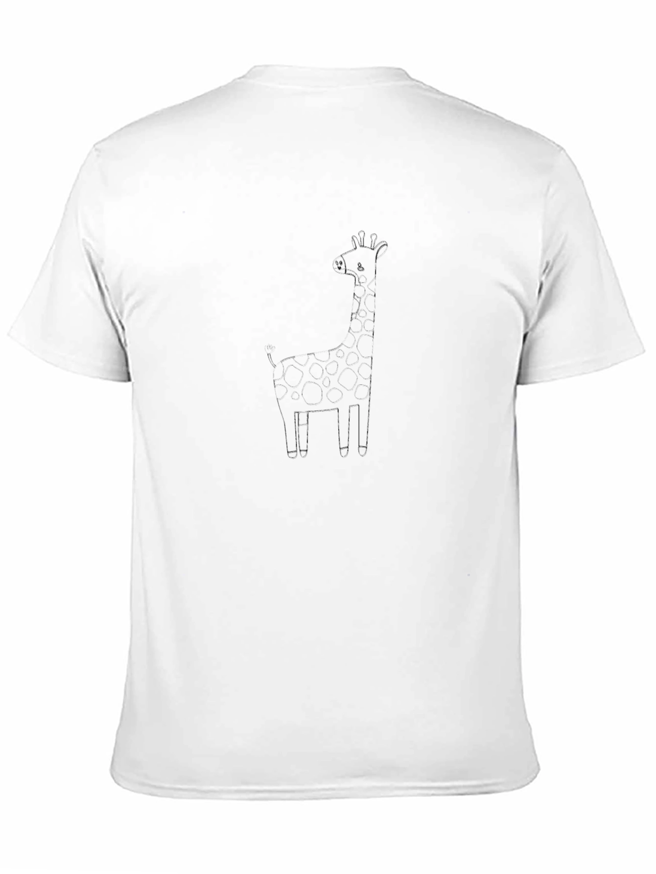 Simple Giraffe Graphic T-Shirt - Black