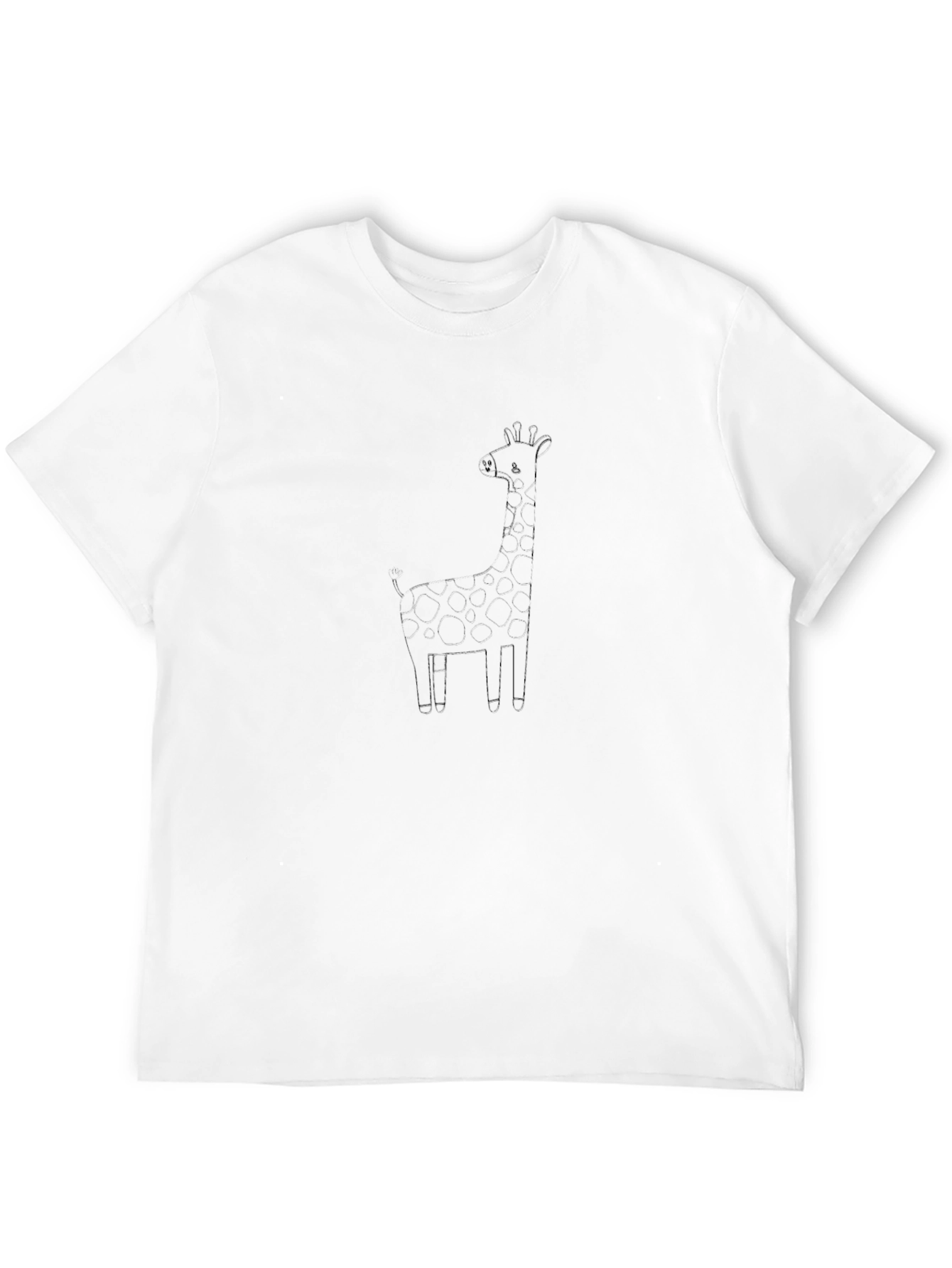 Simple Giraffe Graphic T-Shirt - Black