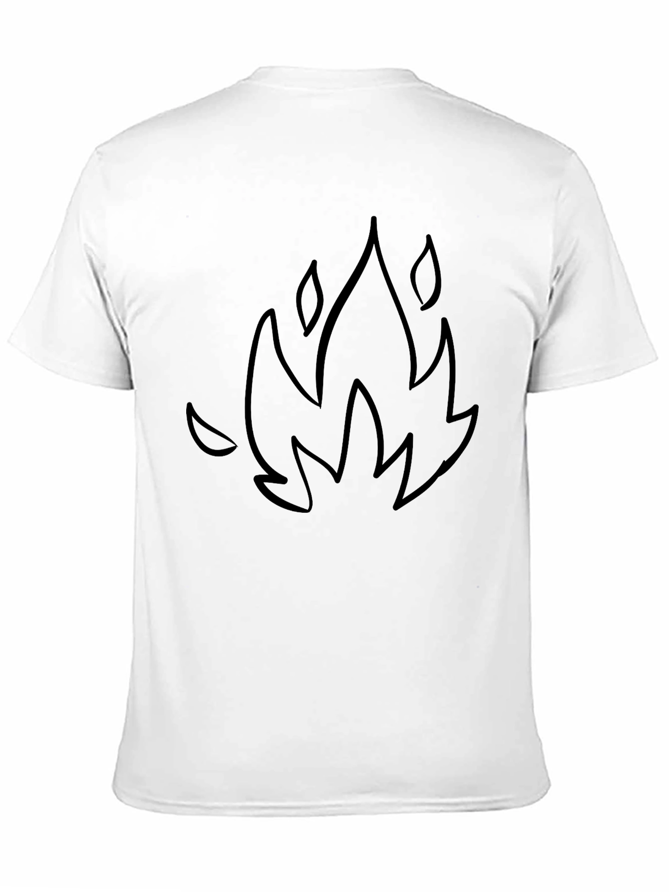 Flame Graphic Tee - Black Cotton Blend T-Shirt