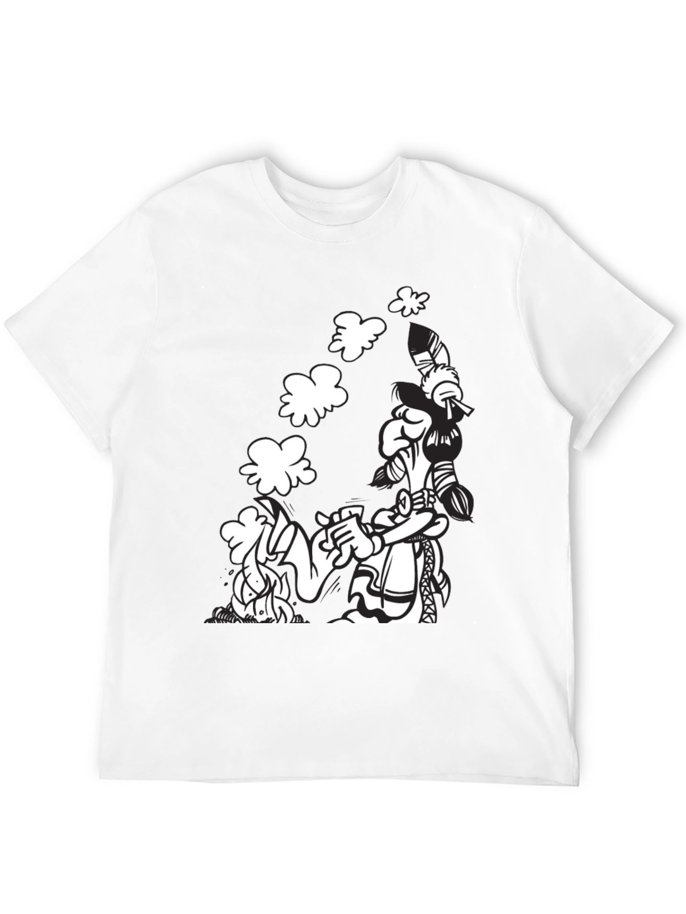 Black T-Shirt with Cartoon Graphic