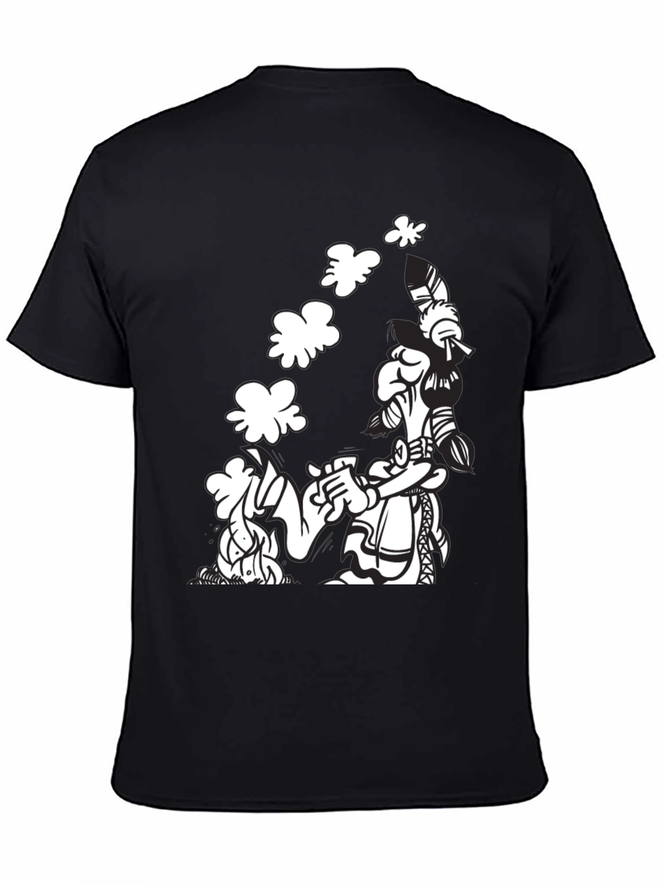 Black T-Shirt with Cartoon Graphic