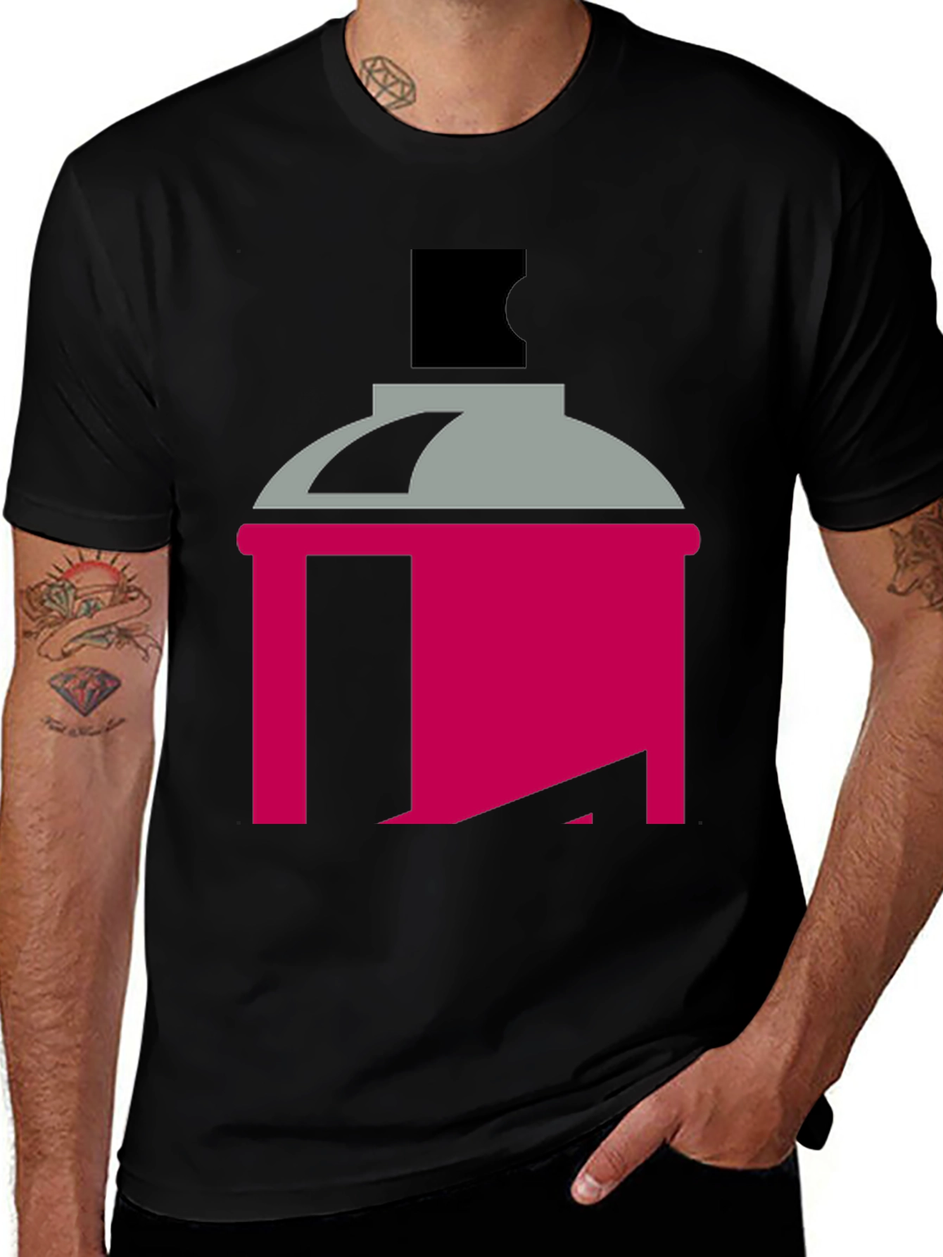 Spray Paint Can Graphic Tee - Modern Art Style