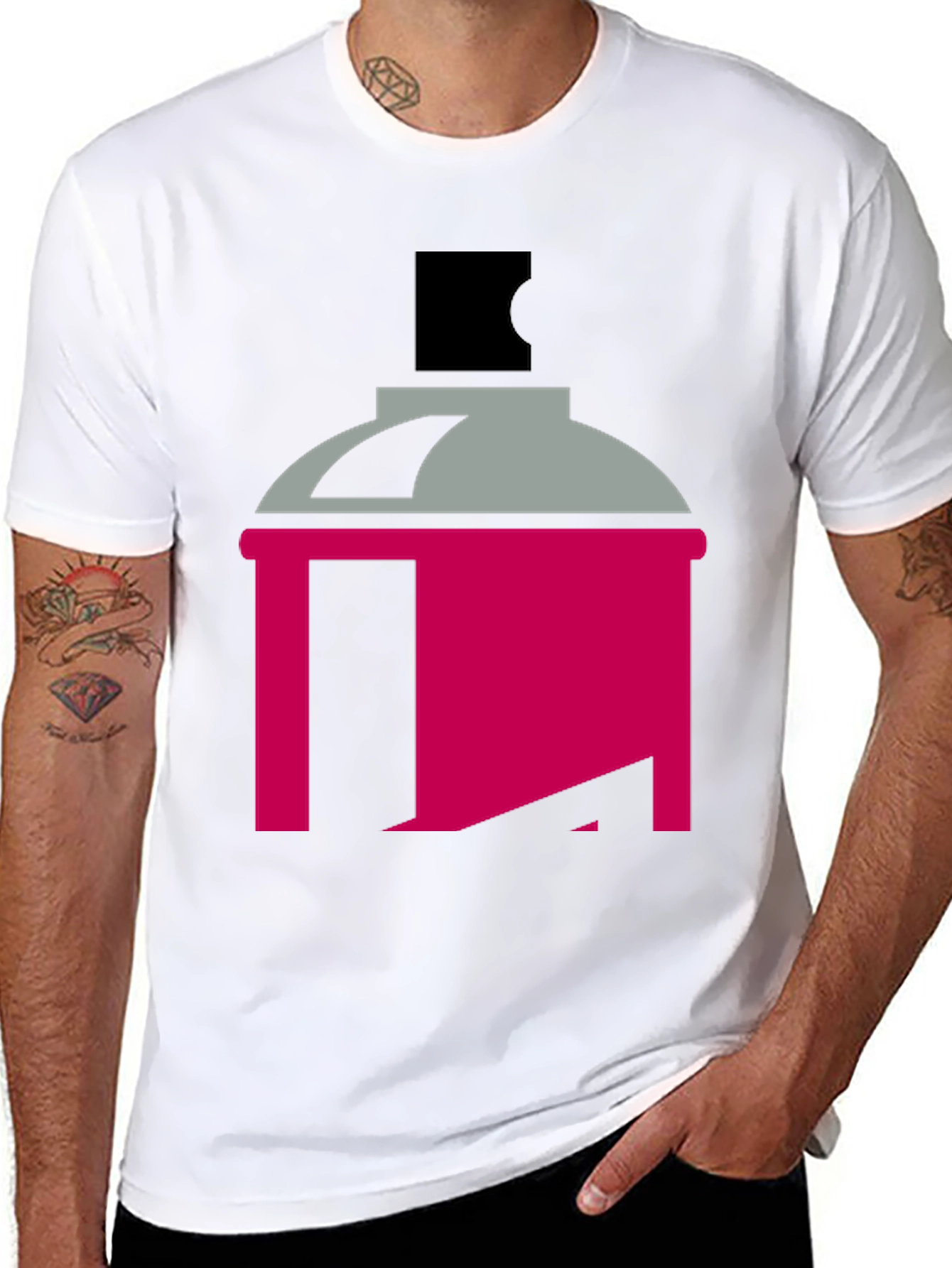 Spray Paint Can Graphic Tee - Modern Art Style