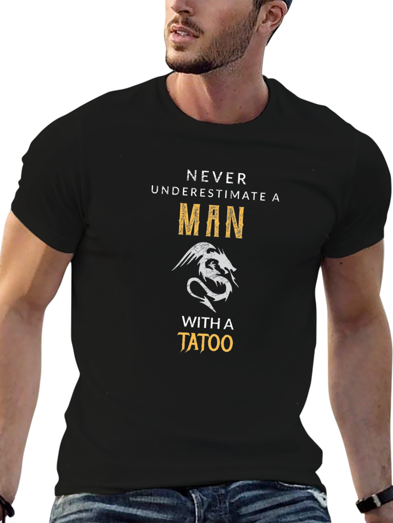 Mens Graphic T-Shirt - Dragon Tattoo Design