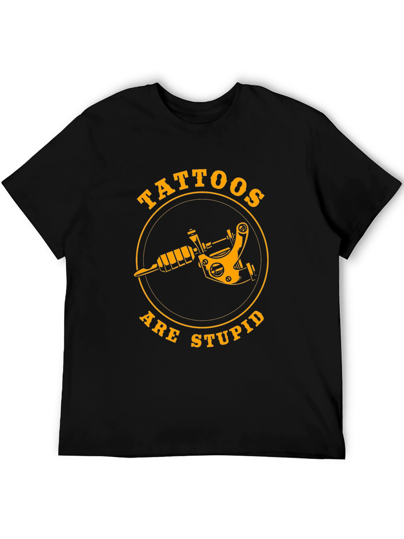 Tattoos Are Stupid Graphic Tee - Black Cotton T-Shirt