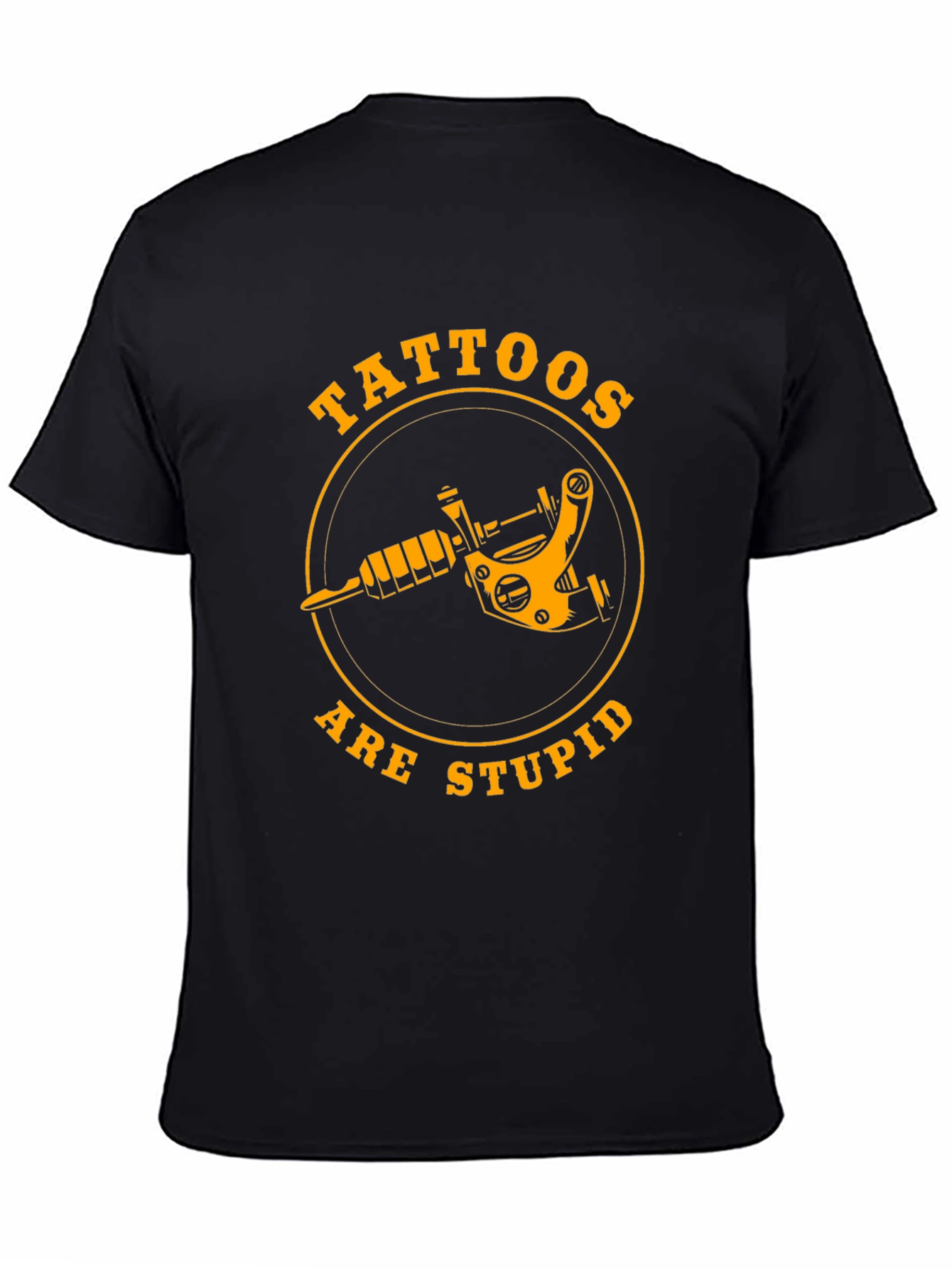 Tattoos Are Stupid Graphic Tee - Black Cotton T-Shirt