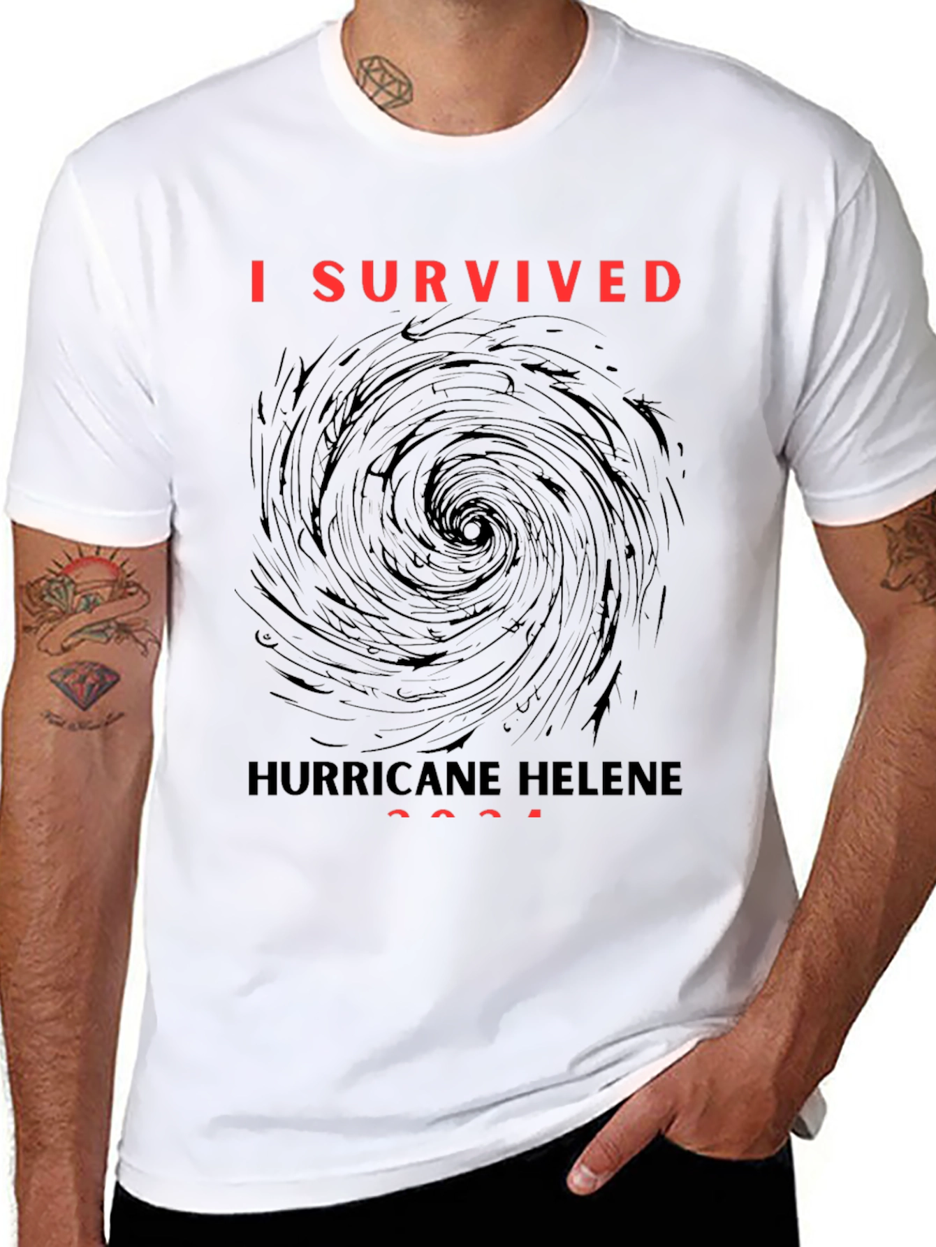 I Survived Hurricane Helene Black T-Shirt