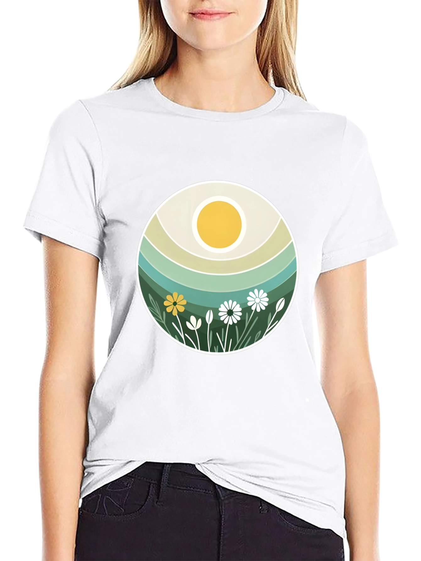 Retro Floral Sun T-Shirt