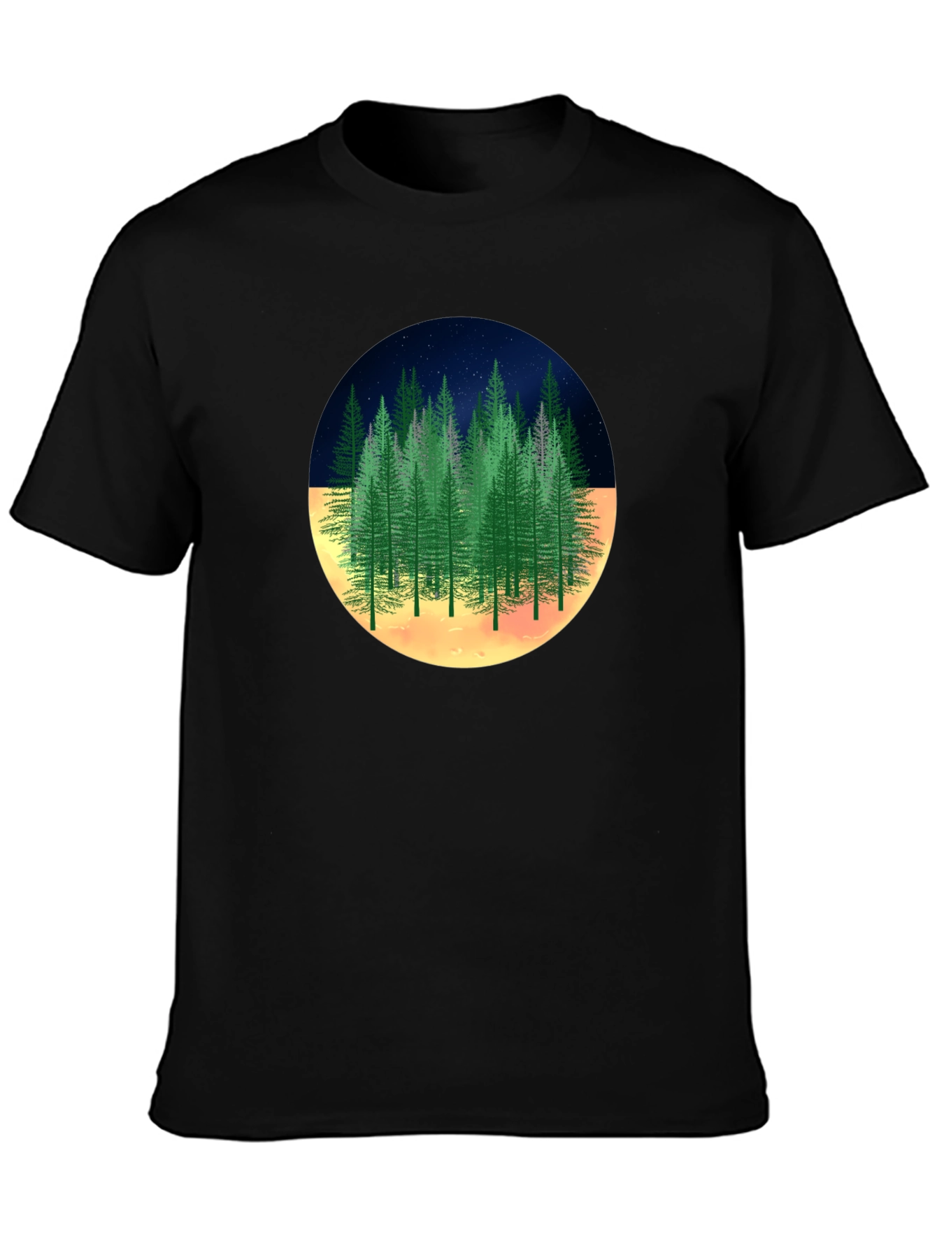 Night Forest Graphic Tee -  Unique Nature Design