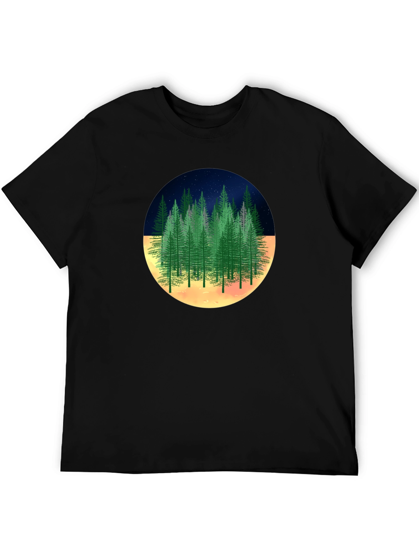 Night Forest Graphic Tee -  Unique Nature Design