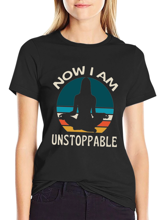 Unstoppable Yoga T-Shirt - Meditating Silhouette Design