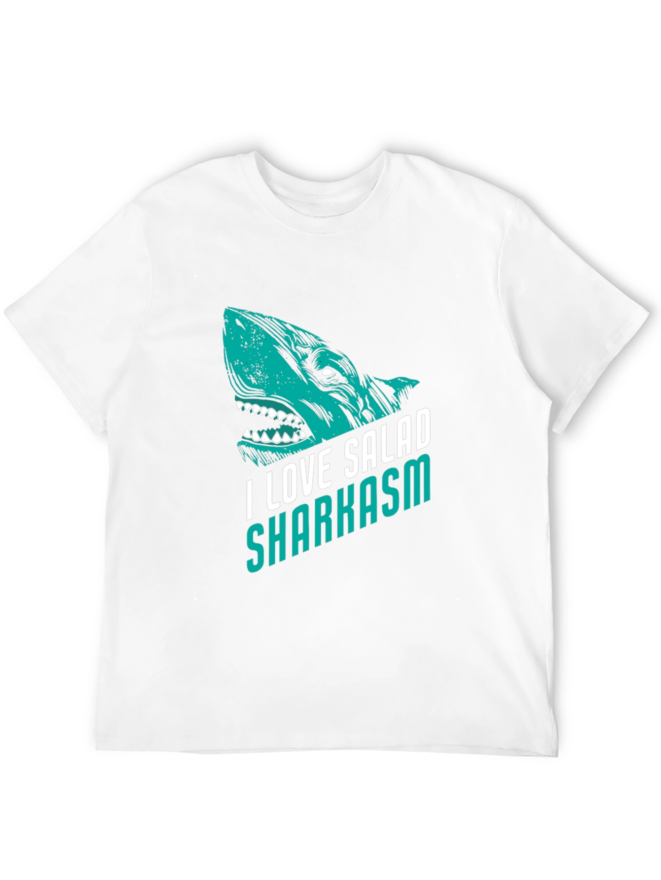I Love Salad Sharkasm Black Graphic Tee