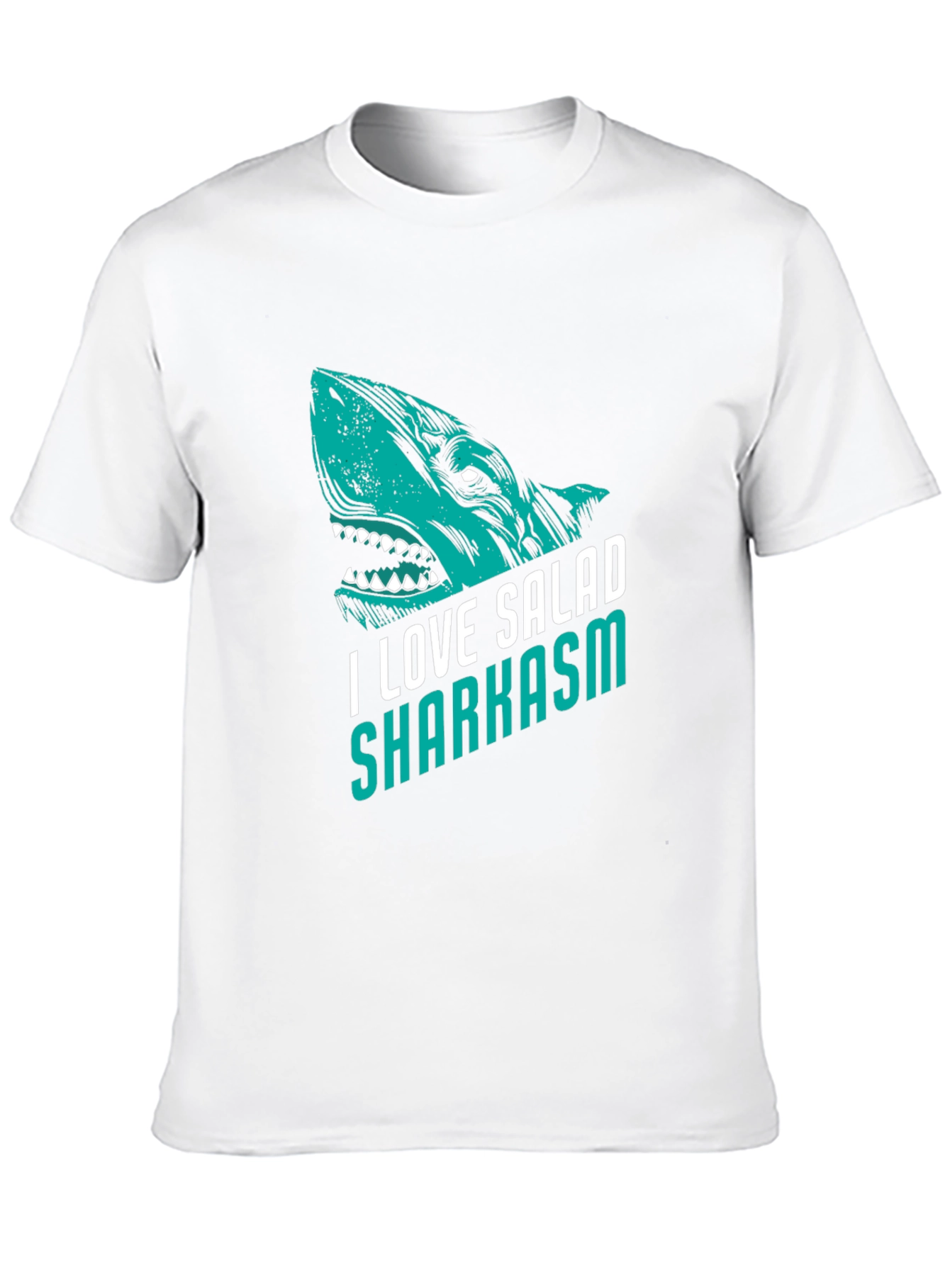 I Love Salad Sharkasm Black Graphic Tee
