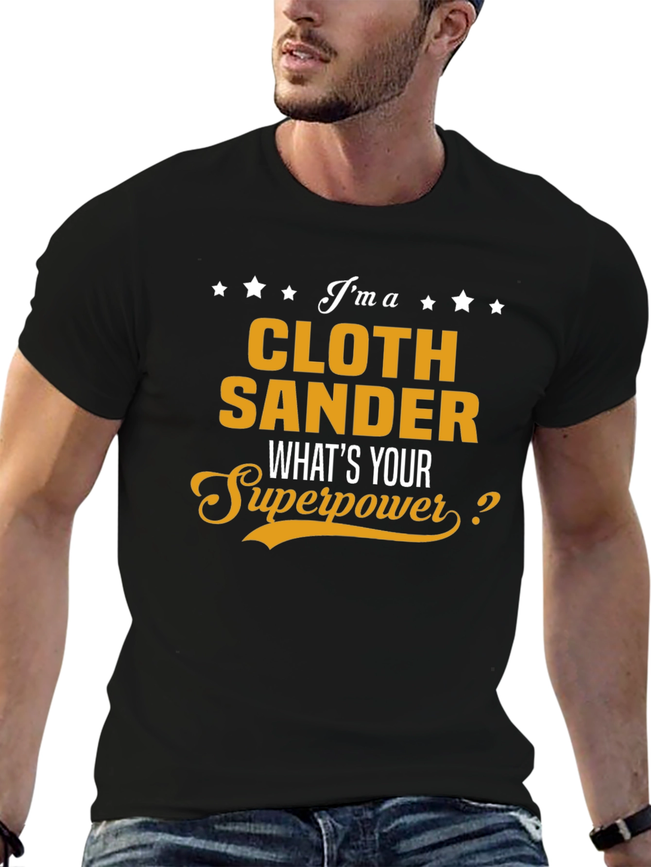 Cloth Sander Superpower T-Shirt - Black Cotton Tee