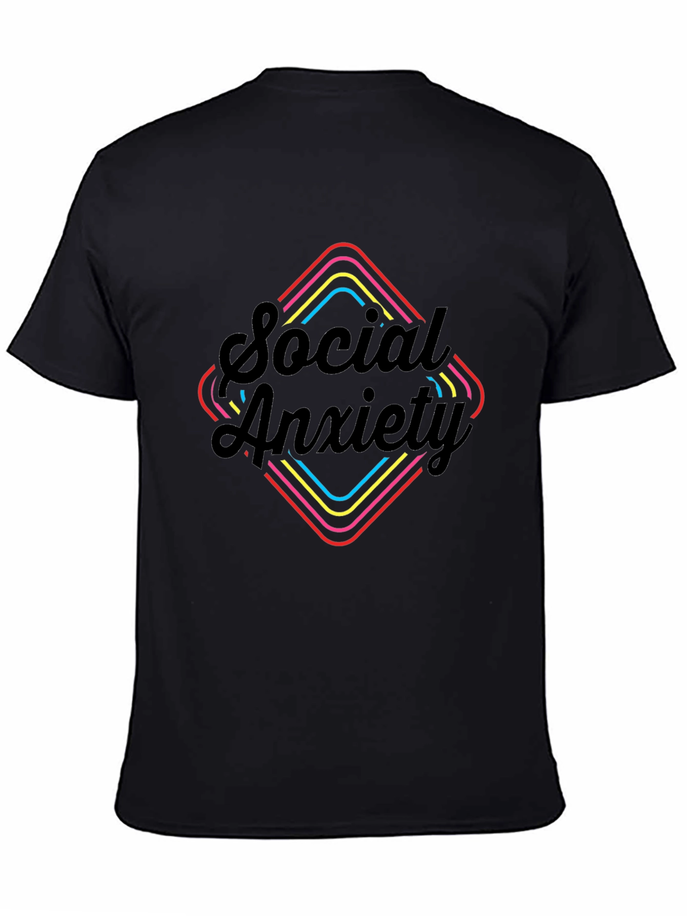 Social Anxiety Graphic Tee - Black Short Sleeve