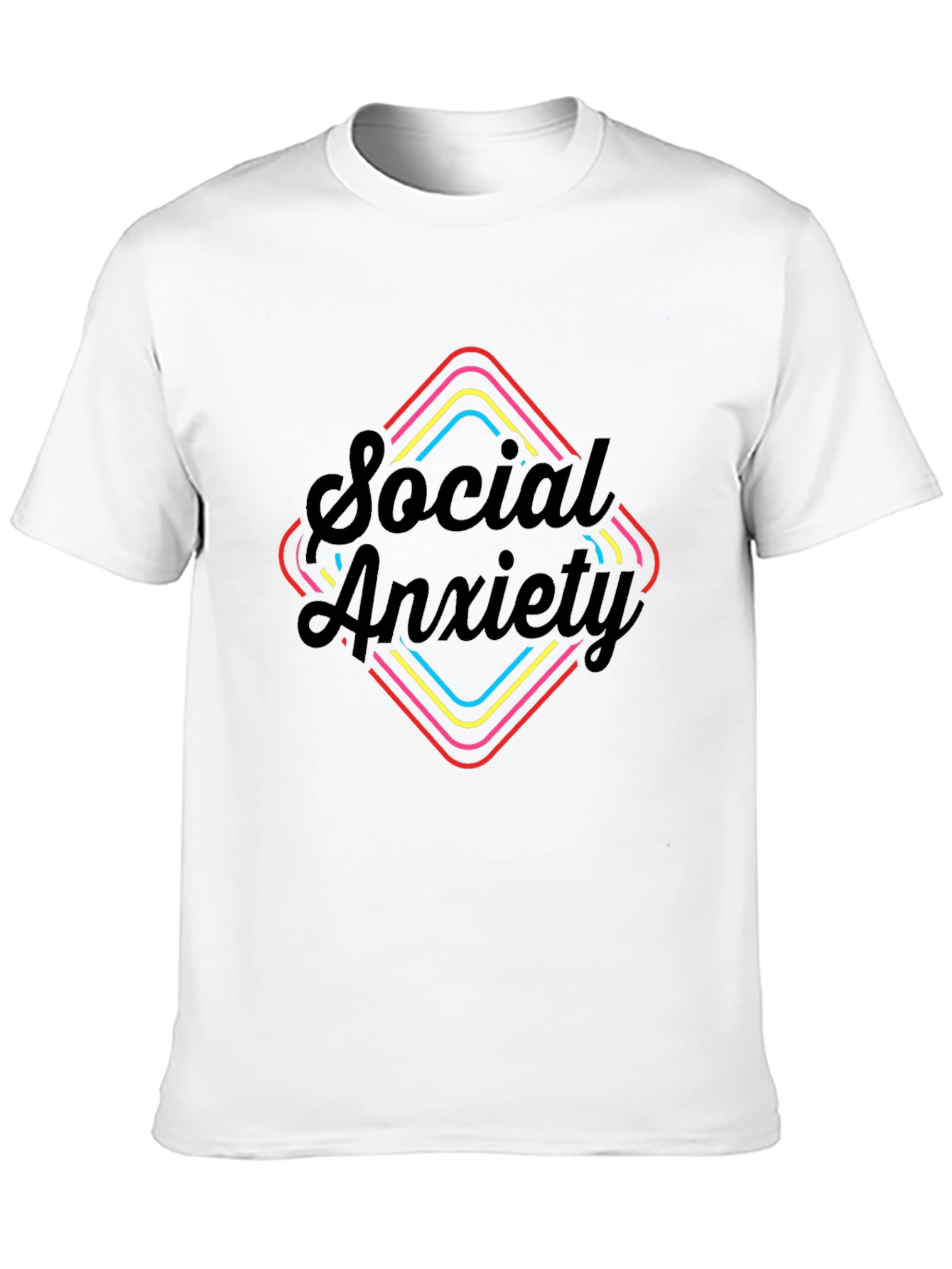 Social Anxiety Graphic Tee - Black Short Sleeve