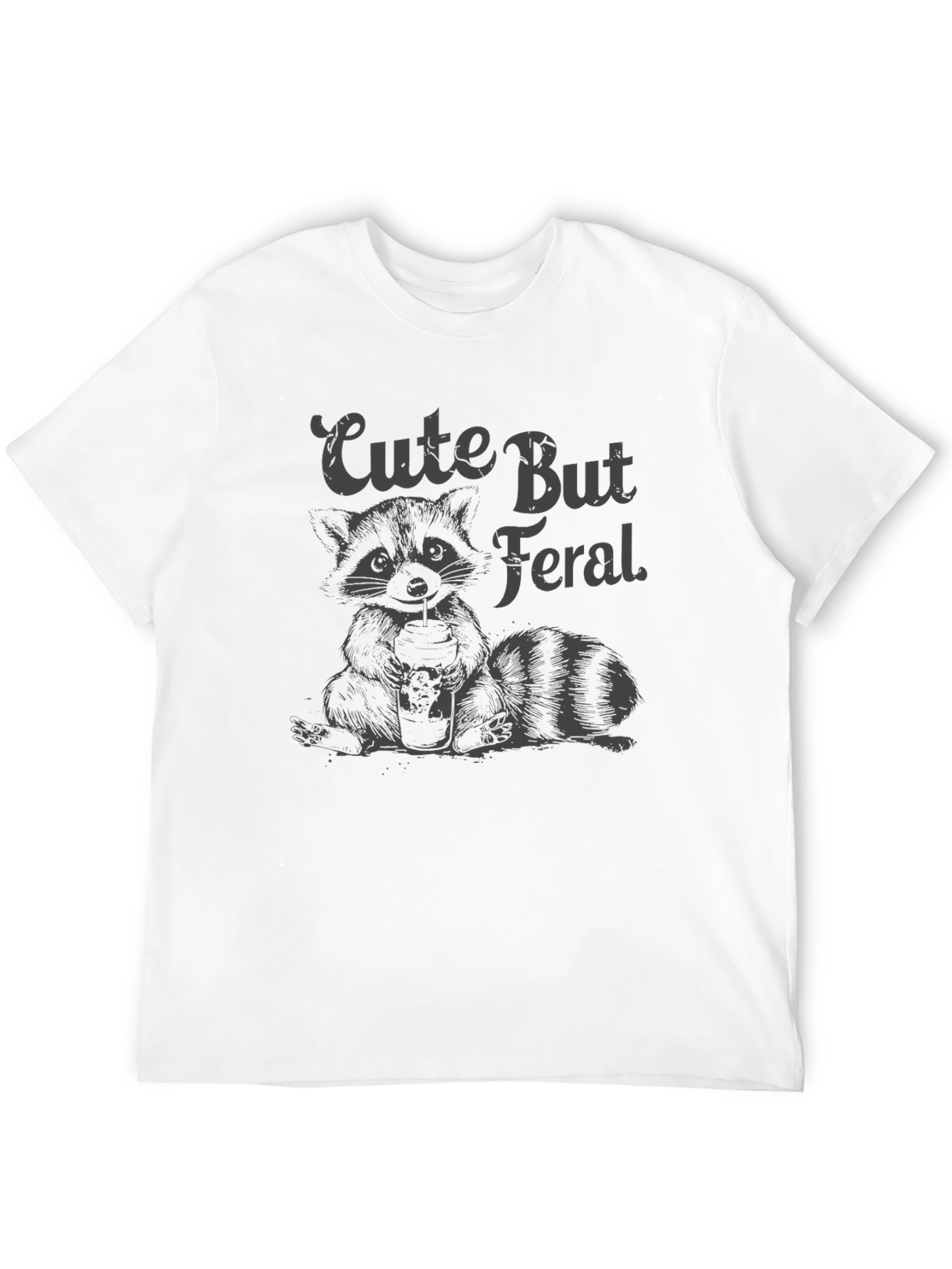 Cute But Feral Raccoon Graphic T-Shirt