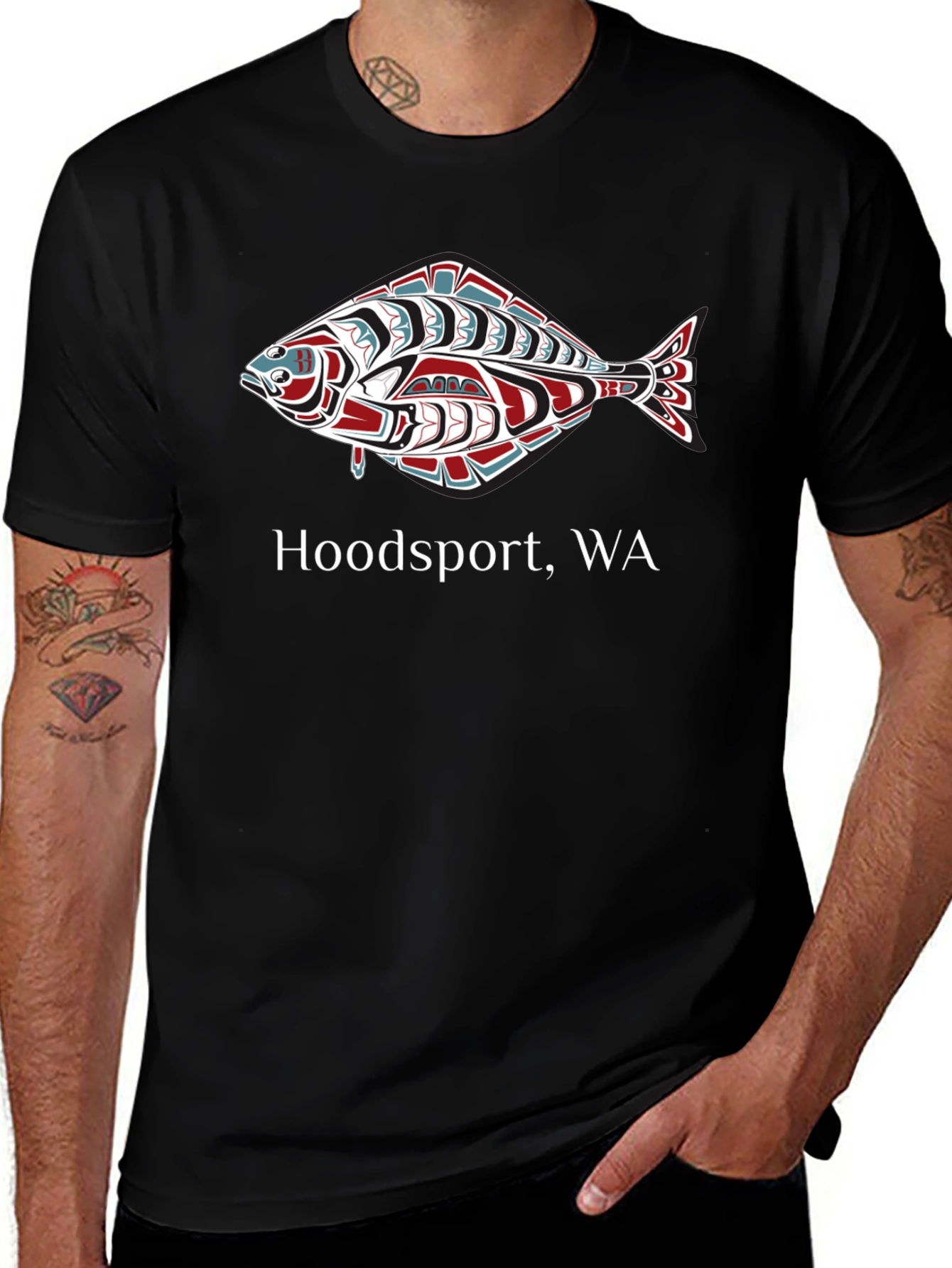 Hoodsport WA Fish Graphic Tee