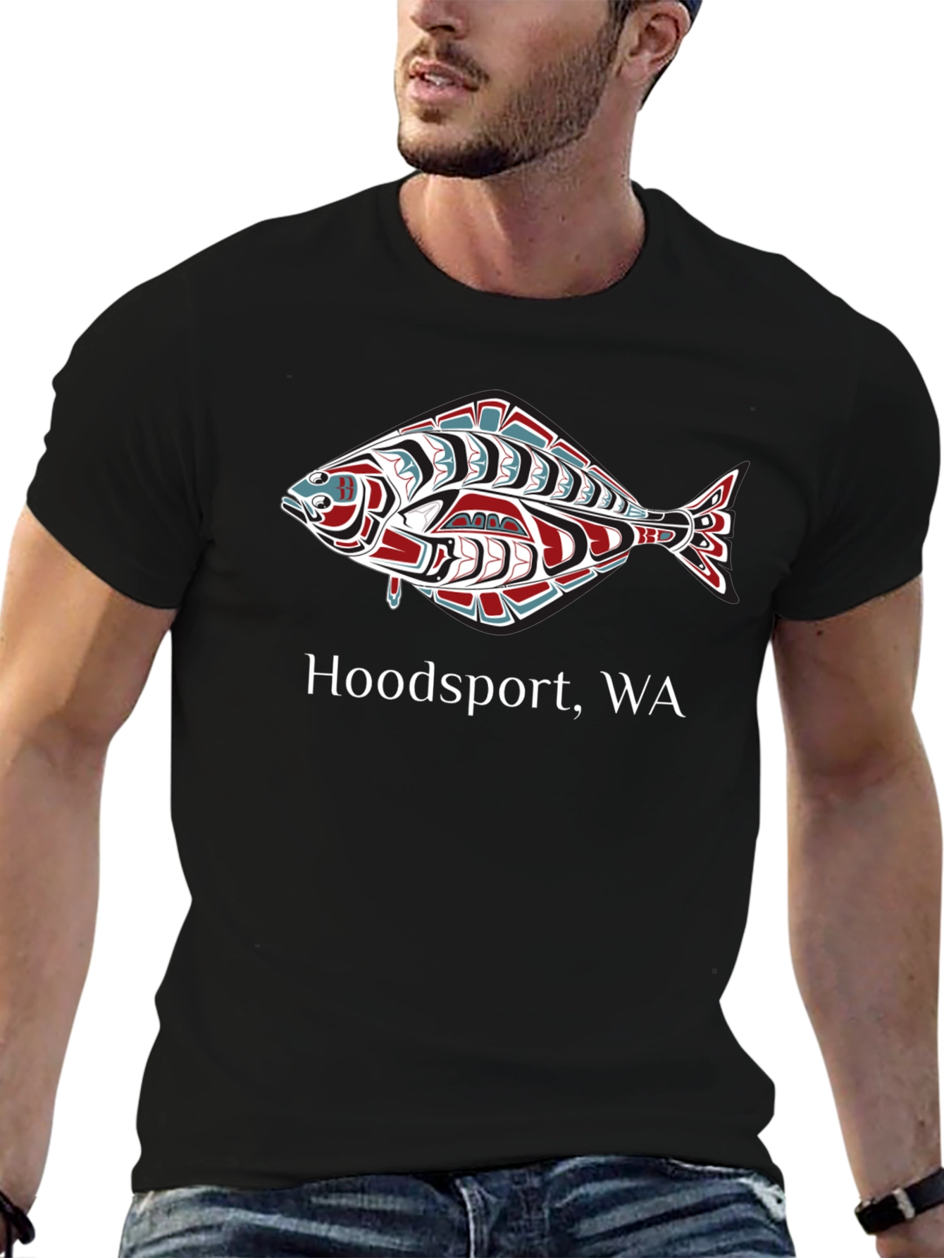 Hoodsport WA Fish Graphic Tee