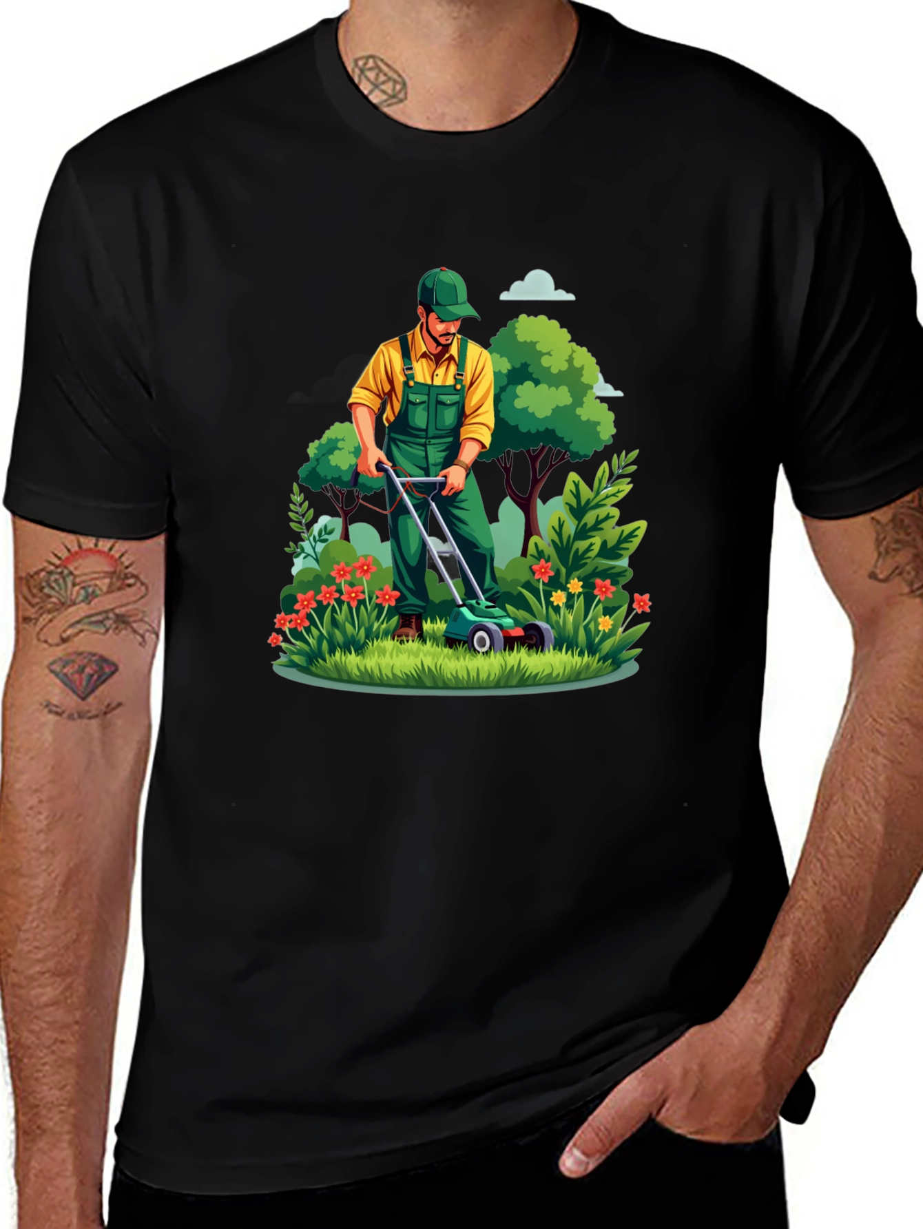 Gardener T-Shirt - Lawn Mowing Graphic Tee