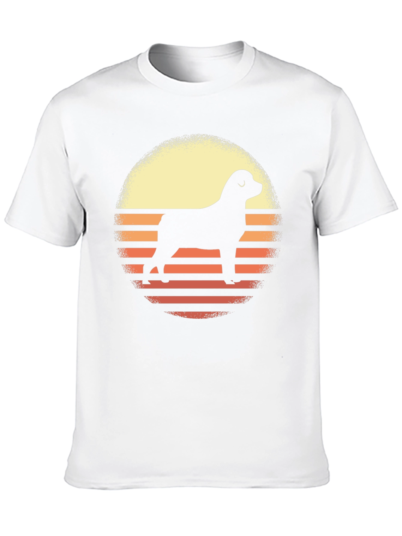 Dog Silhouette Sunset Graphic Tee - Black