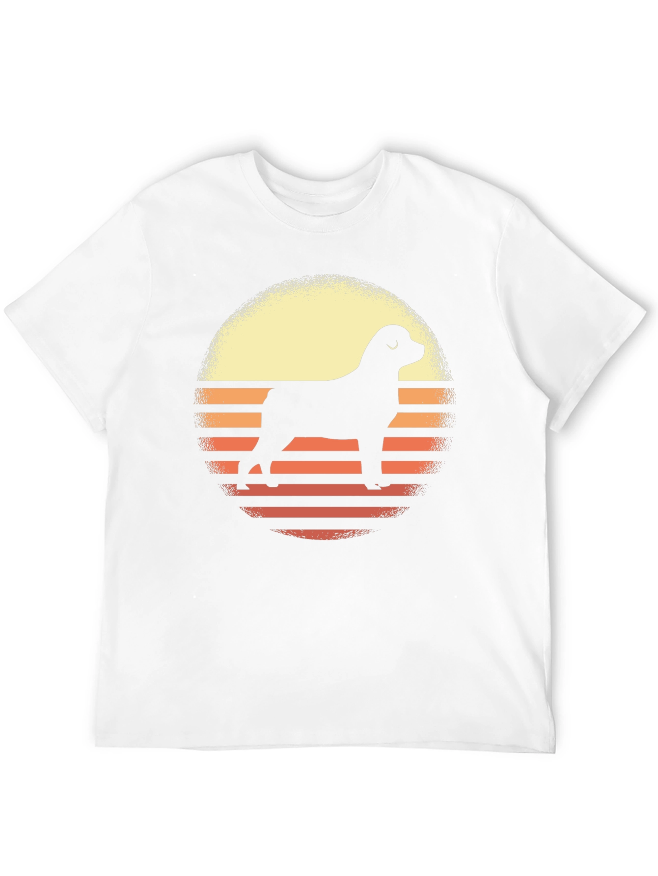 Dog Silhouette Sunset Graphic Tee - Black
