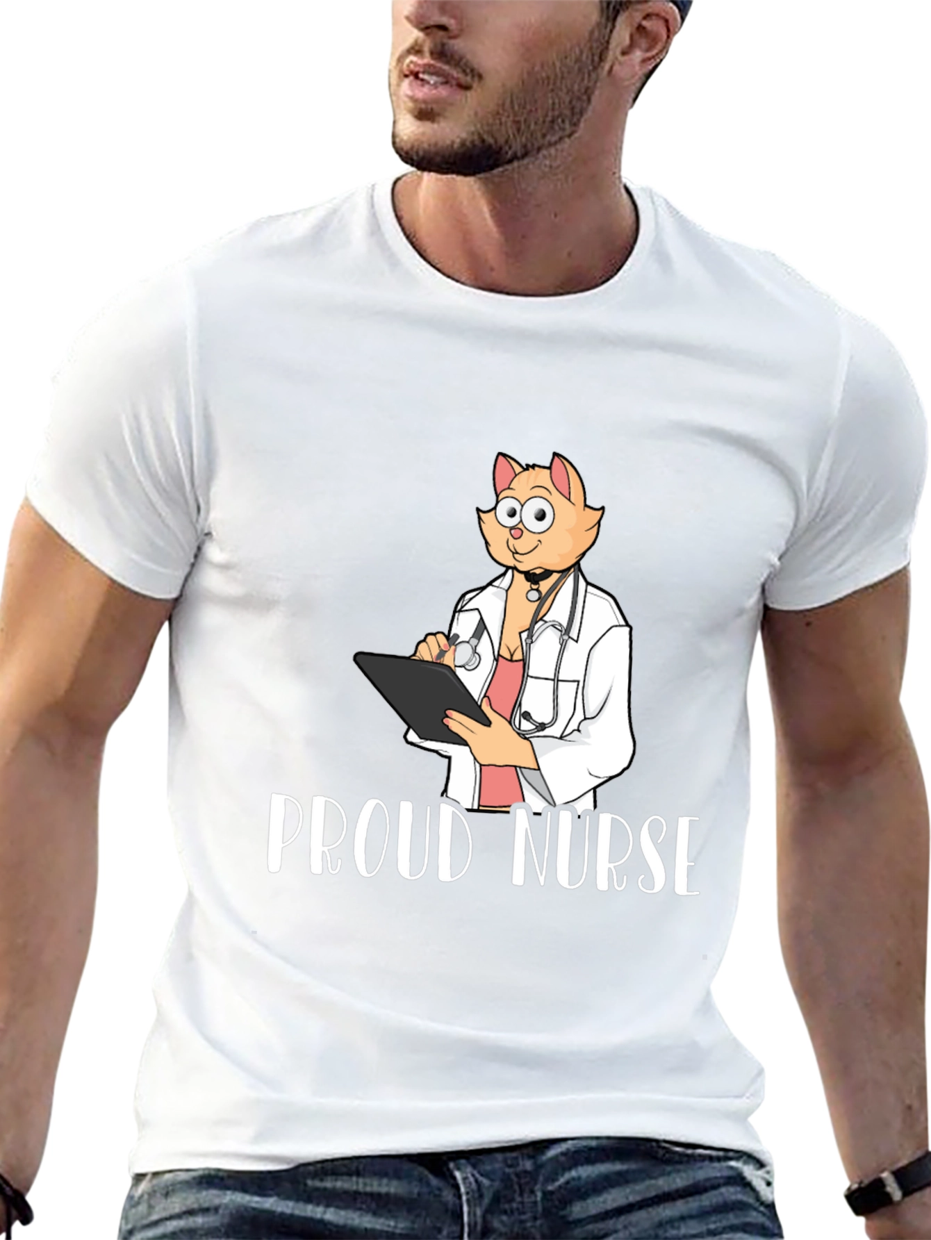 Proud Nurse Cat T-Shirt - Novelty Tee